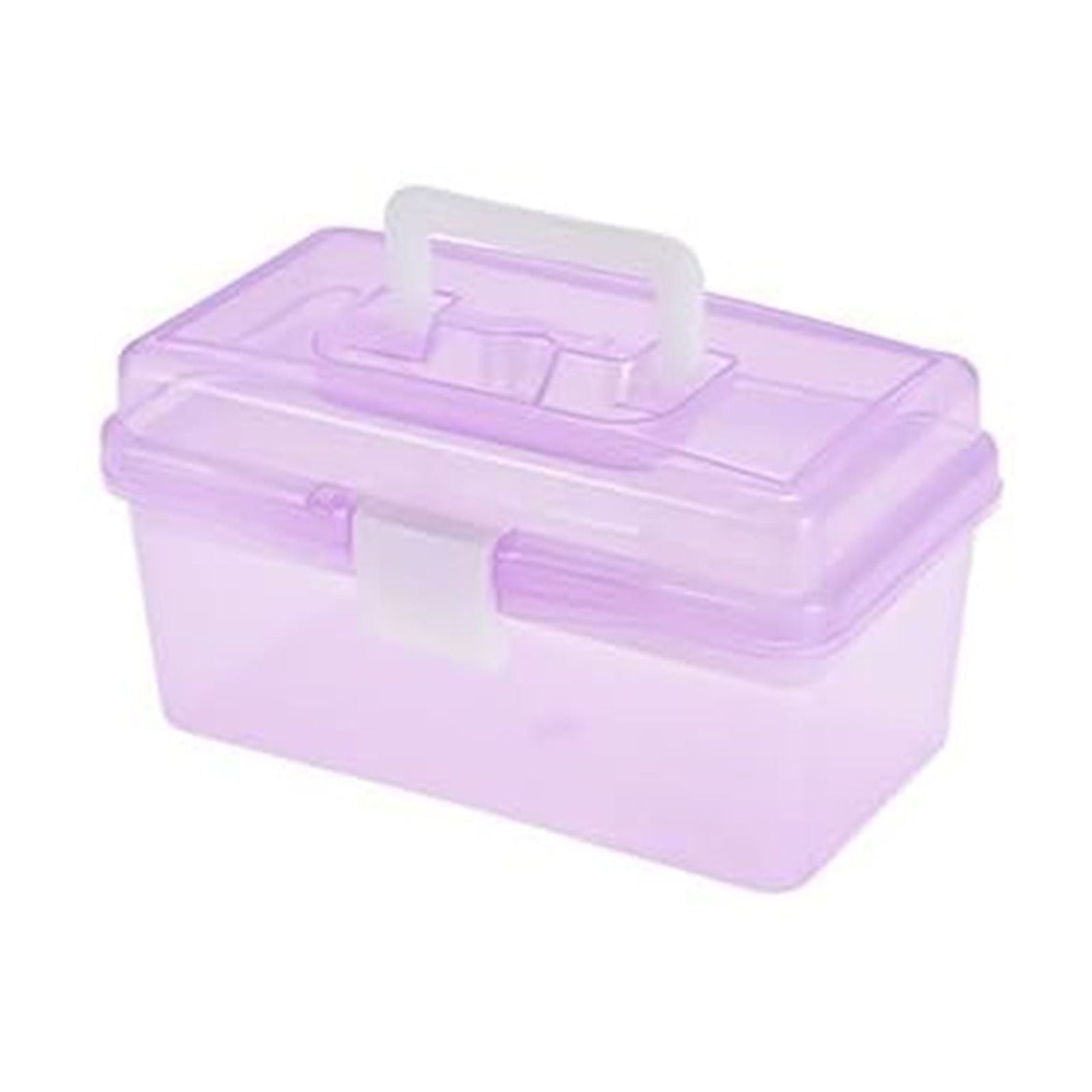 Home Box and Travel Storage Box, Plastic Kit Case Container Empty, Box with Lock Lid & Handle, Emergency Organizer for Family and Traveling, 9.1x4.7x3.7 7.87