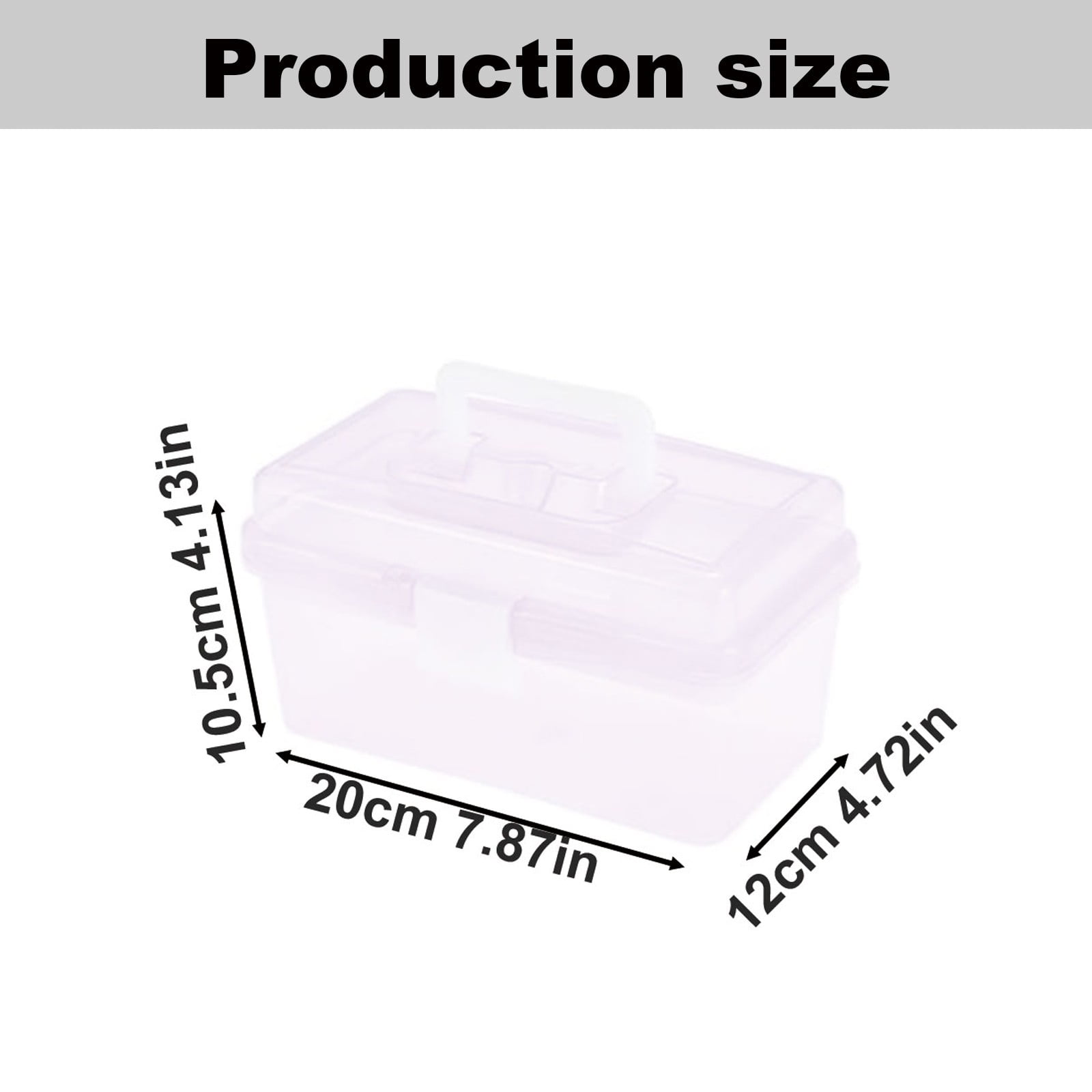 Home Box and Travel Storage Box, Plastic Kit Case Container Empty, Box with Lock Lid & Handle, Emergency Organizer for Family and Traveling, 9.1x4.7x3.7 7.87