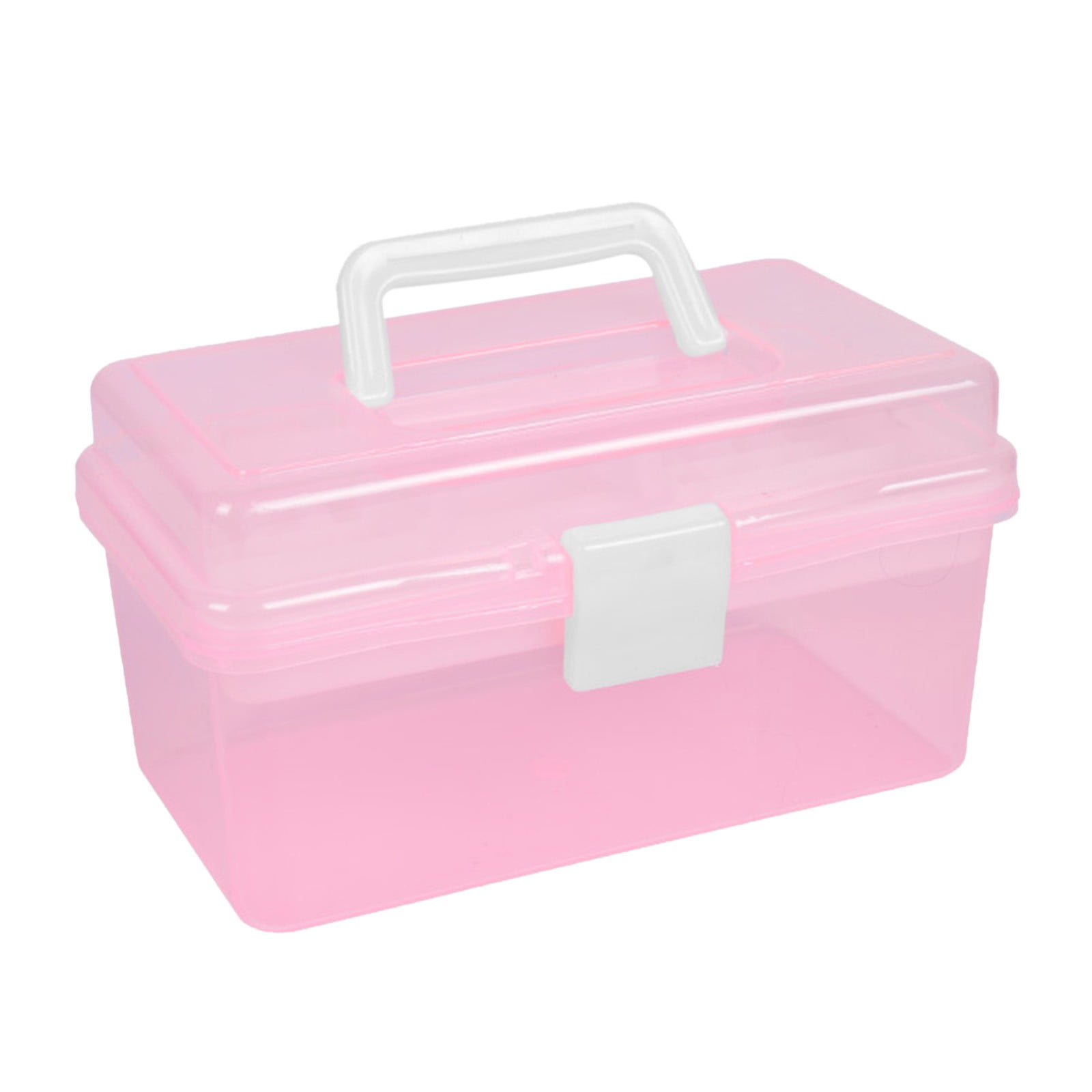Home Box and Travel Storage Box, Plastic Kit Case Container Empty, Box with Lock Lid & Handle, Emergency Organizer for Family and Traveling, 9.1x4.7x3.7 7.08