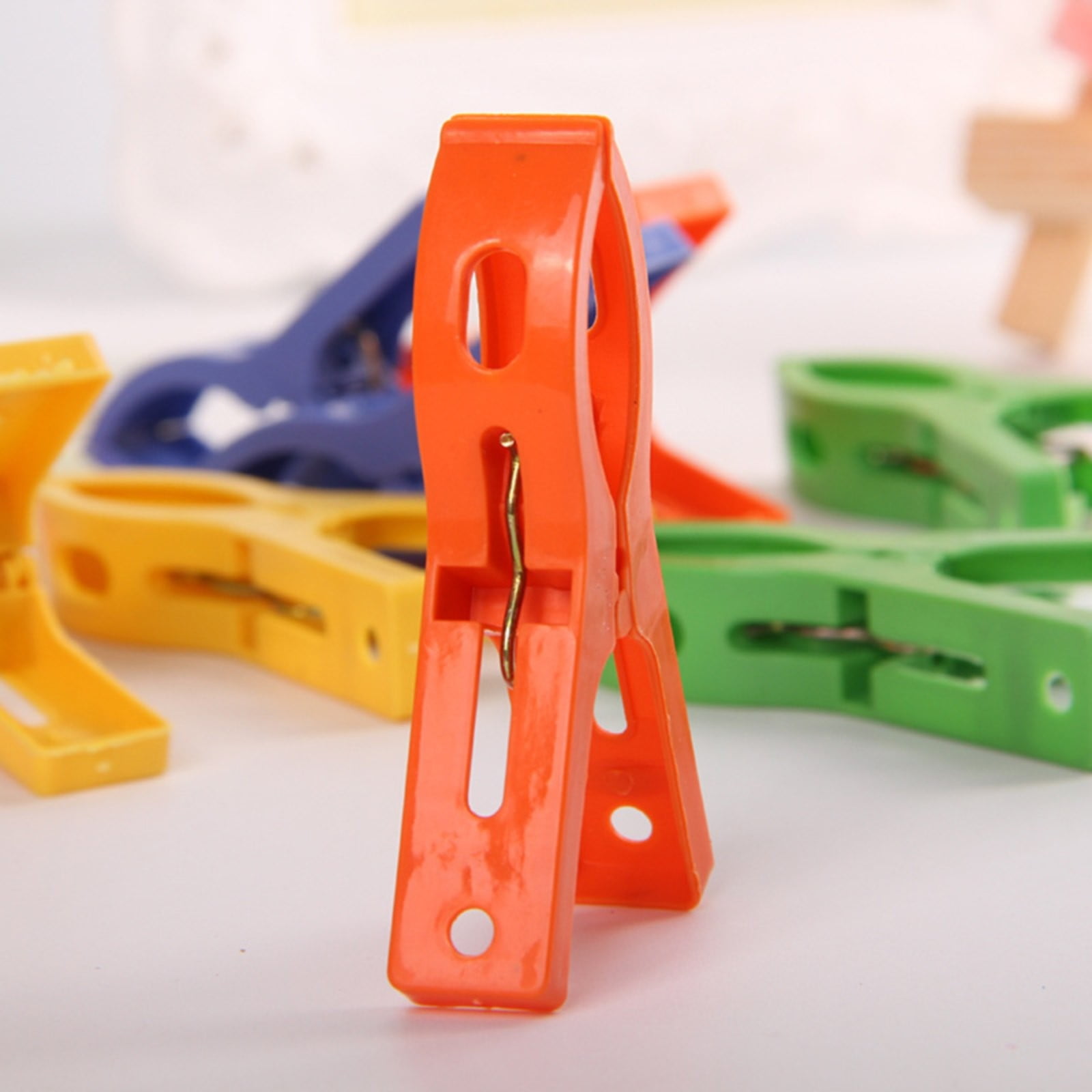 Towel Pegs,Beach Towel Clips for Chairs Cruise Plastic Clothes Pins Beach Chair Towel Clips,Towel Holder Clips,Heavy Duty Clothes Pins-Keep Towel from Blowing Away Beach Essentials(Multicolored1) Yellow - Image 4