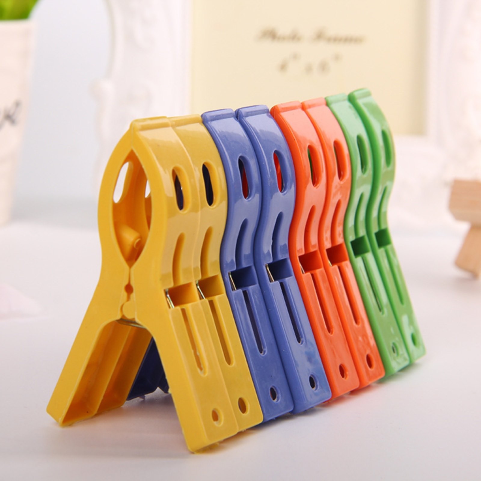 Towel Pegs,Beach Towel Clips for Chairs Cruise Plastic Clothes Pins Beach Chair Towel Clips,Towel Holder Clips,Heavy Duty Clothes Pins-Keep Towel from Blowing Away Beach Essentials(Multicolored1) Yellow - Image 7