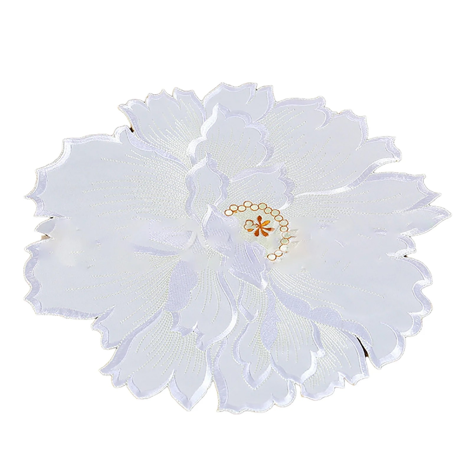 4 Pcs Flower Placemat,3D Flower Placemats,Flower Shape Placemat,Heat-Resistant And Washable Placemat for Dining Table,Tablemats Kitchen Table Setting Decorative for Wedding Holiday Dining Table,Red White - Image 3
