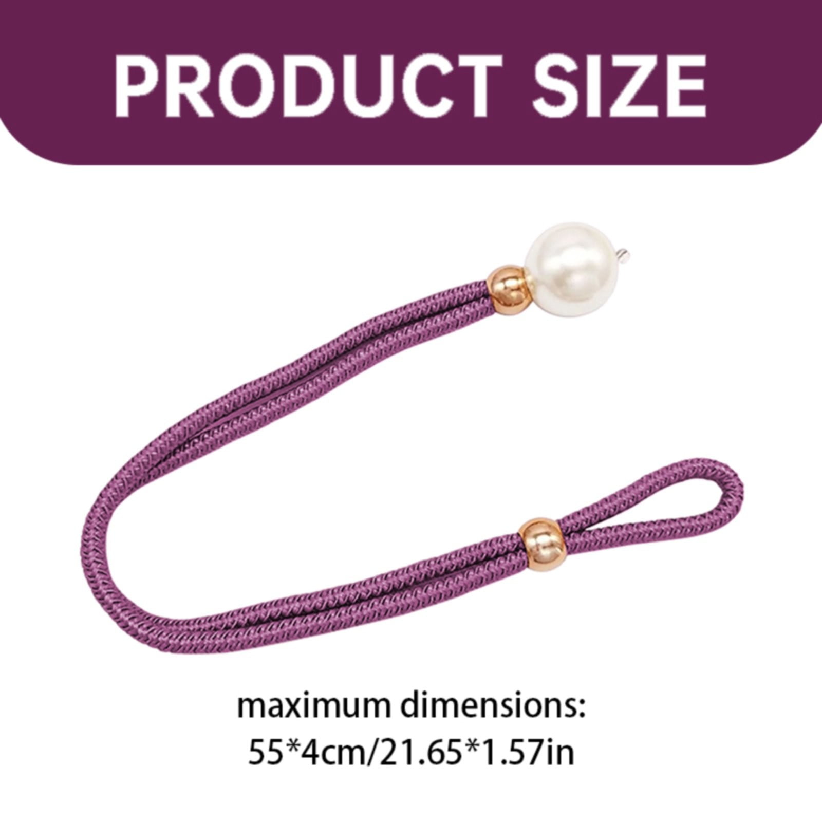 Adjustable Big Pearl Curtain Tiebacks, Hand Woven Curtain TieBack, Decorative Rope Holdbacks for Curtains, Curtain Ties for Home Bedroom Decorative Curtain, 1 Pcs, 21.56x1.57 21.56