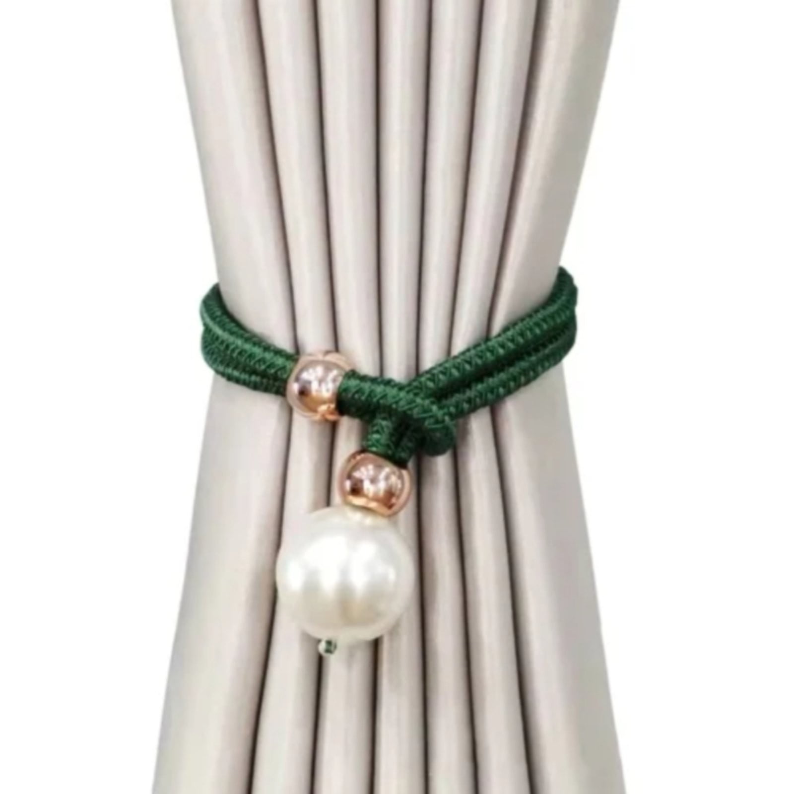 Adjustable Big Pearl Curtain Tiebacks, Hand Woven Curtain TieBack, Decorative Rope Holdbacks for Curtains, Curtain Ties for Home Bedroom Decorative Curtain, 1 Pcs, 21.56x1.57 21.56
