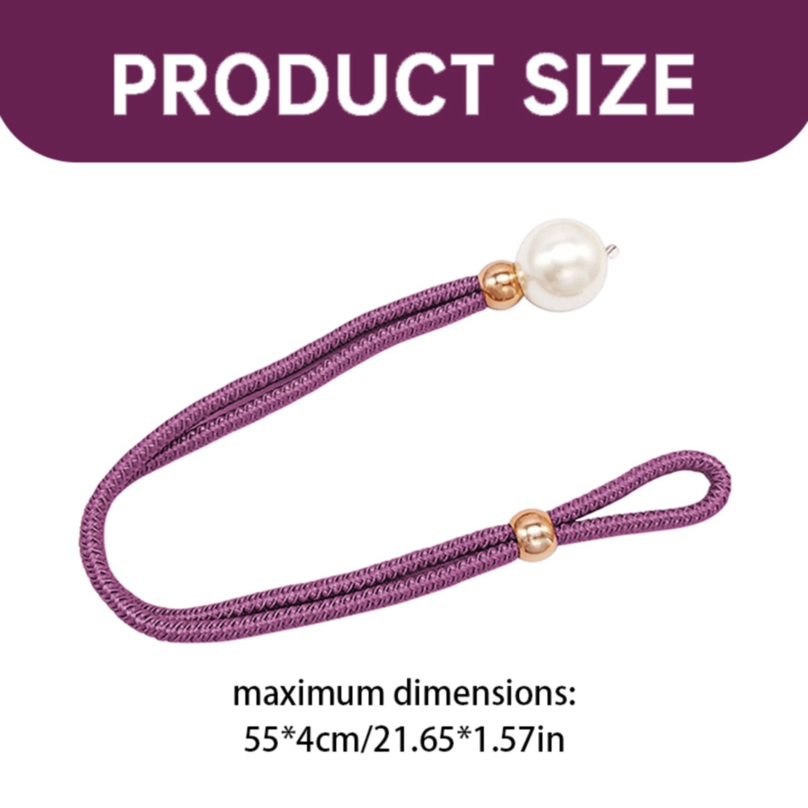 Adjustable Big Pearl Curtain Tiebacks, Hand Woven Curtain TieBack, Decorative Rope Holdbacks for Curtains, Curtain Ties for Home Bedroom Decorative Curtain, 1 Pcs, 21.56x1.57 21.56