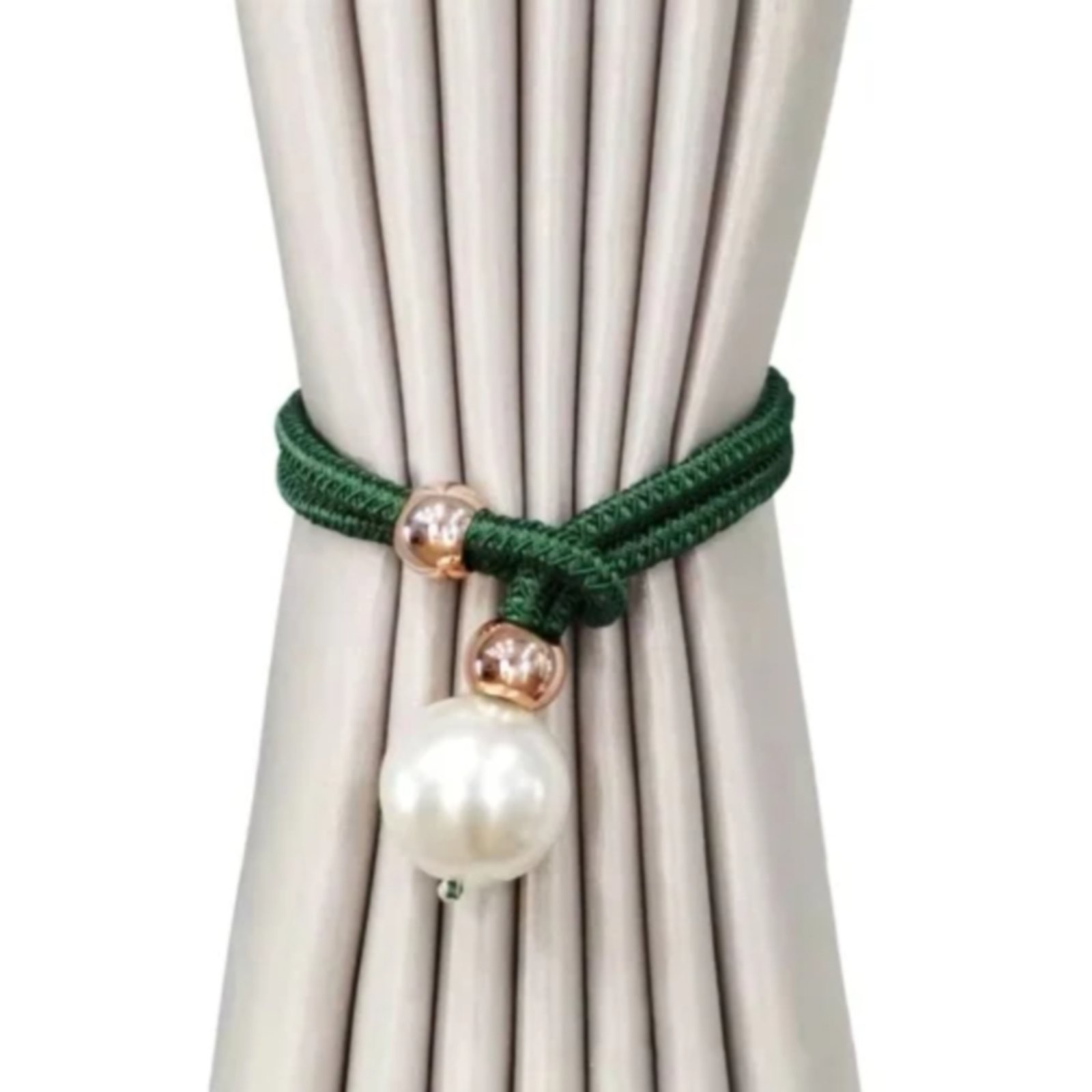 Adjustable Big Pearl Curtain Tiebacks, Hand Woven Curtain TieBack, Decorative Rope Holdbacks for Curtains, Curtain Ties for Home Bedroom Decorative Curtain, 1 Pcs, 21.56x1.57 21.56