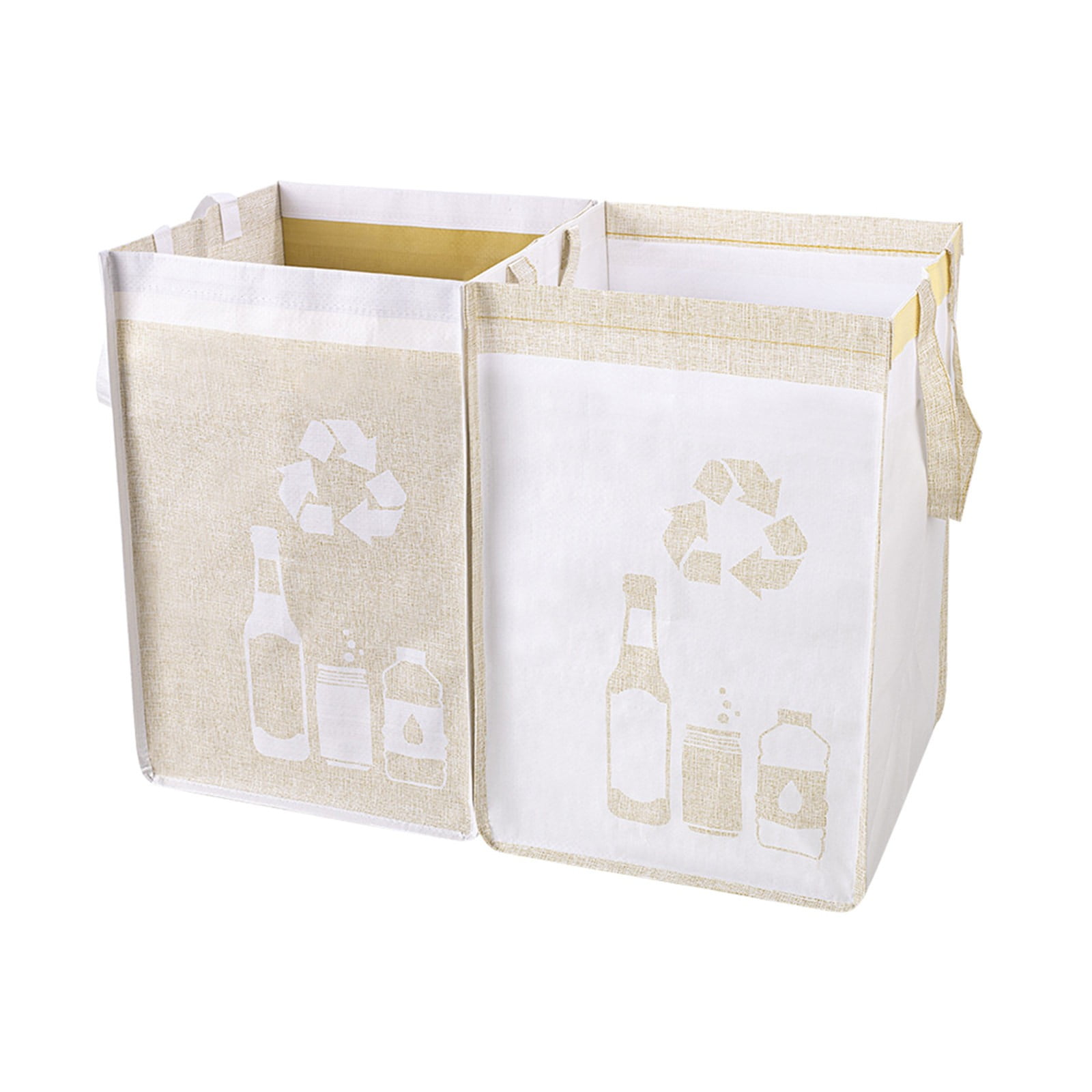 2 Pcs Separate Recycling Waste Bags,Recycle Waste Bag for Kitchen Home,Recycling Organizer,Reusable Recycling Bags,Indoor Recycling Trash Sorting Organizer,Reusable And Waterproof,(D,12x12x17 in) D - Image 1