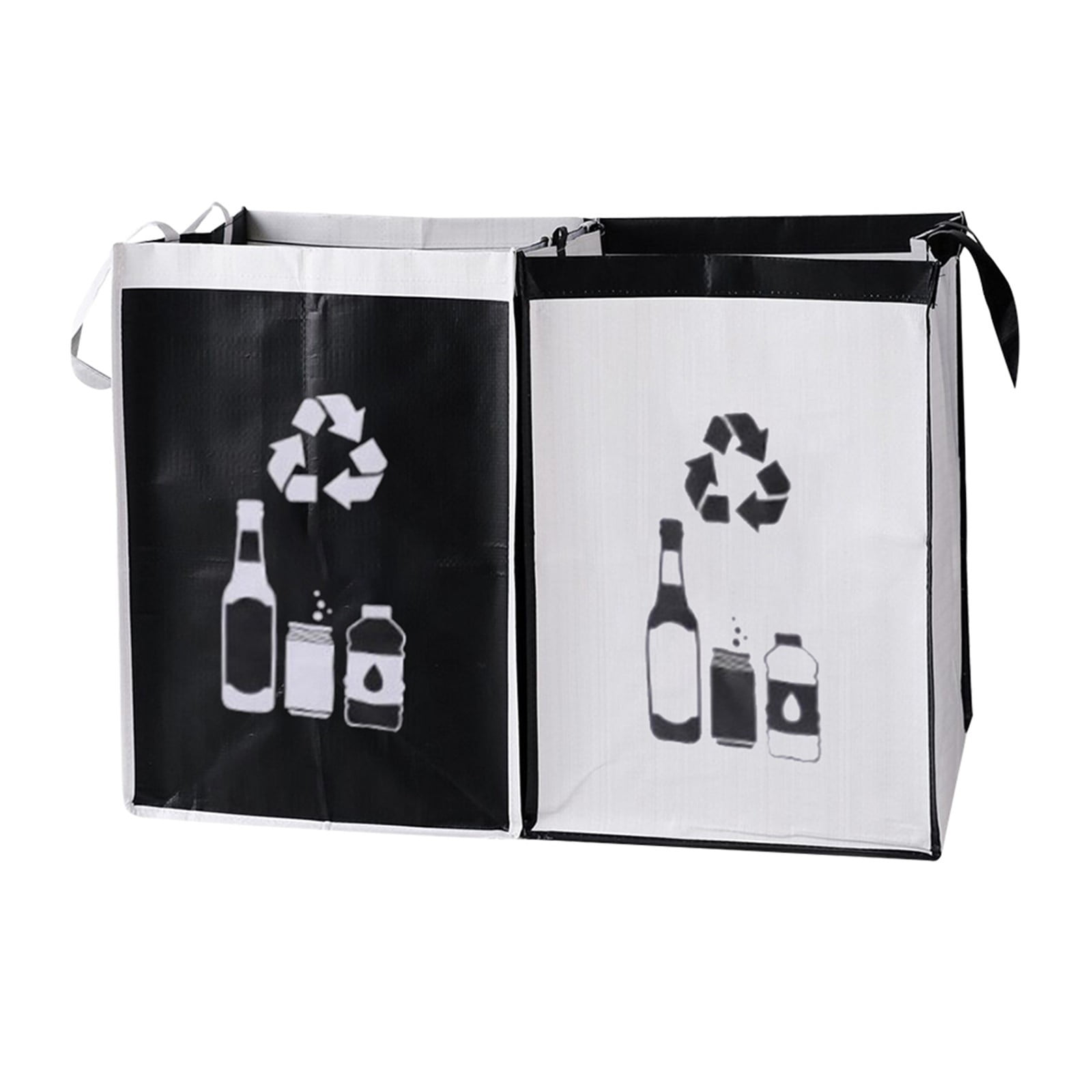 2 Pcs Separate Recycling Waste Bags,Recycle Waste Bag for Kitchen Home,Recycling Organizer,Reusable Recycling Bags,Indoor Recycling Trash Sorting Organizer,Reusable And Waterproof,(D,12x12x17 in) D - Image 6