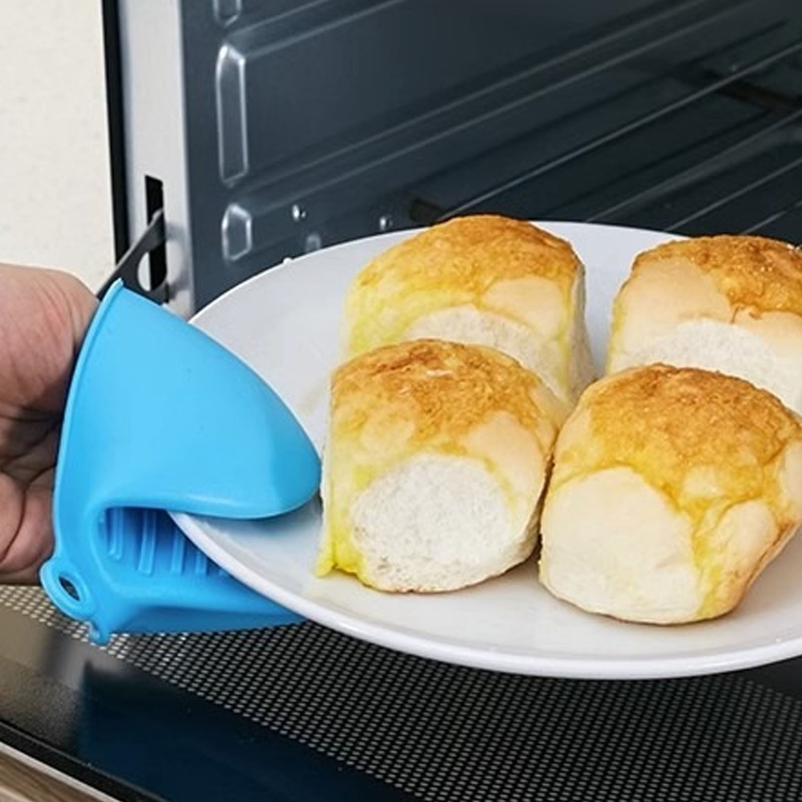 Mini Oven Gloves, Oven Heat Pot Holder, Cute Kitchen Mittens, Silicone Heat Resistant Cooking Pinch Mitts Potholder for Kitchen Cooking & Baking, 1 Pair, 4.4x3.2 4.4
