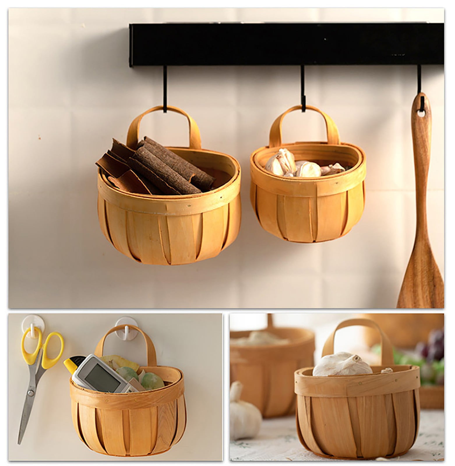 Woven Breads Baskets, Oval Small Fruit Baskets, Stackable Plastic Wicker Baskets for Serving Vegetables, Kitchen, Restaurant, Outdoor, Imitation Rattan, 1 Pcs, 7.48x5.11x2.75 5.0