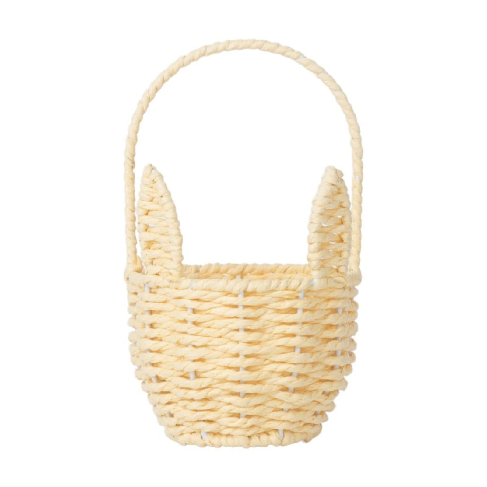 Woven Breads Baskets, Oval Small Fruit Baskets, Stackable Plastic Wicker Baskets for Serving Vegetables, Kitchen, Restaurant, Outdoor, Imitation Rattan, 1 Pcs, 7.48x5.11x2.75 4.88
