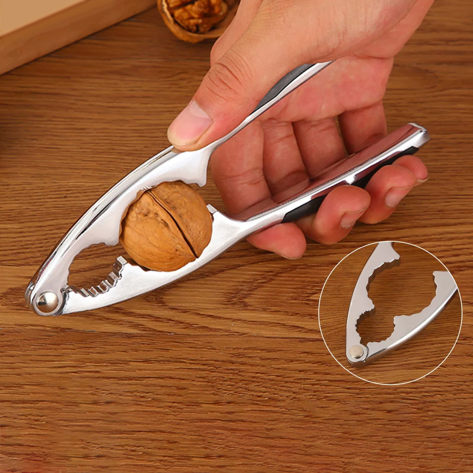 Walnut Cracker Tools, Nut Crackers for all Nuts, Walnut Nutcrackers, Metal Nut Shell Openers, Nut Shell Breakers Crackers, Kitchen Tools with Handle for Pecans Hazelnuts Pistachio, 1 Pcs, 5.75x1.26 5.75