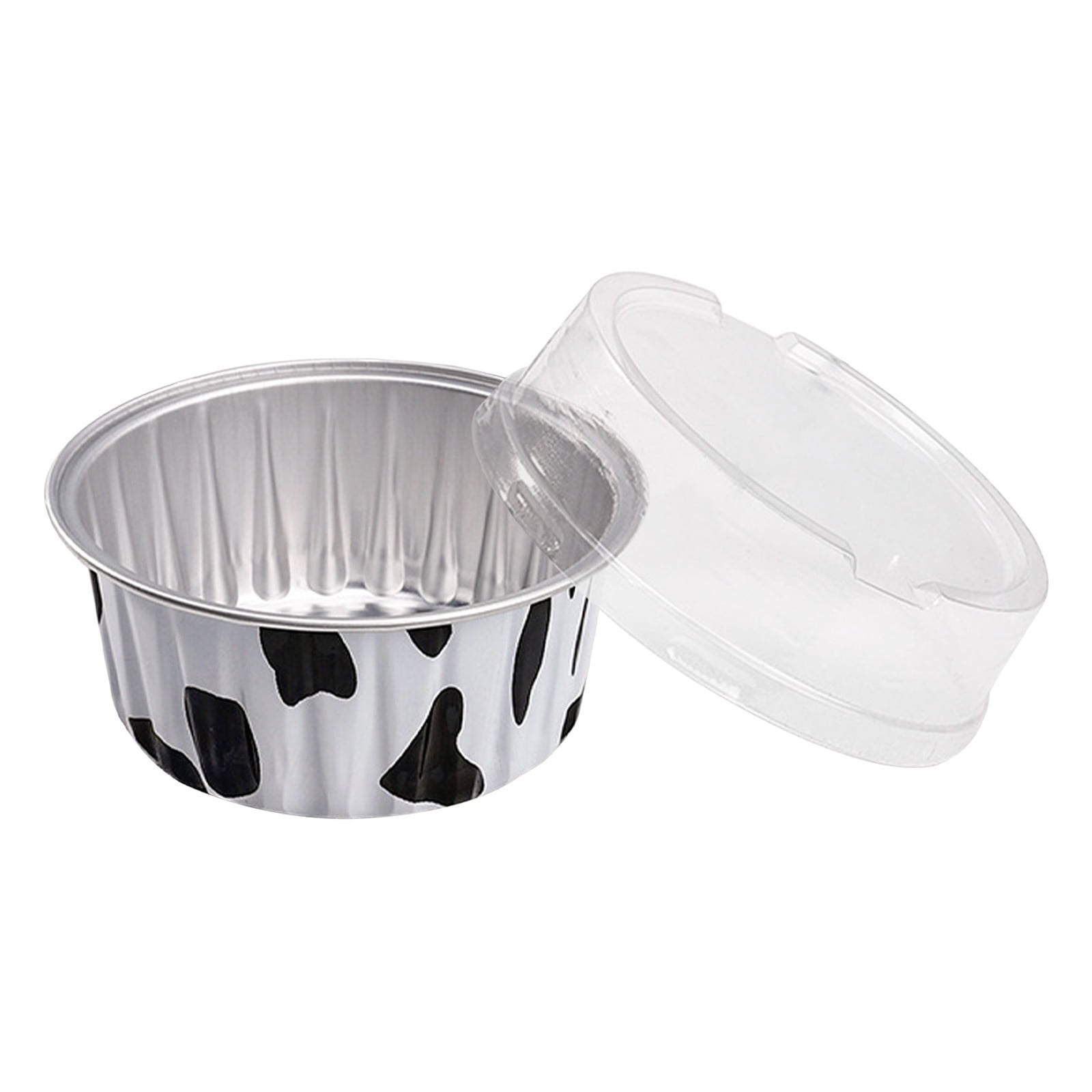 Aluminum Foil Baking Cups with Lids,20pcs Round Pudding and Cake Molds,Heat-Resistant Up to 250°C,Reusable for Oven,Microwave,and BBQ,Ideal for Parties,Catering,and Home Baking White - Image 2