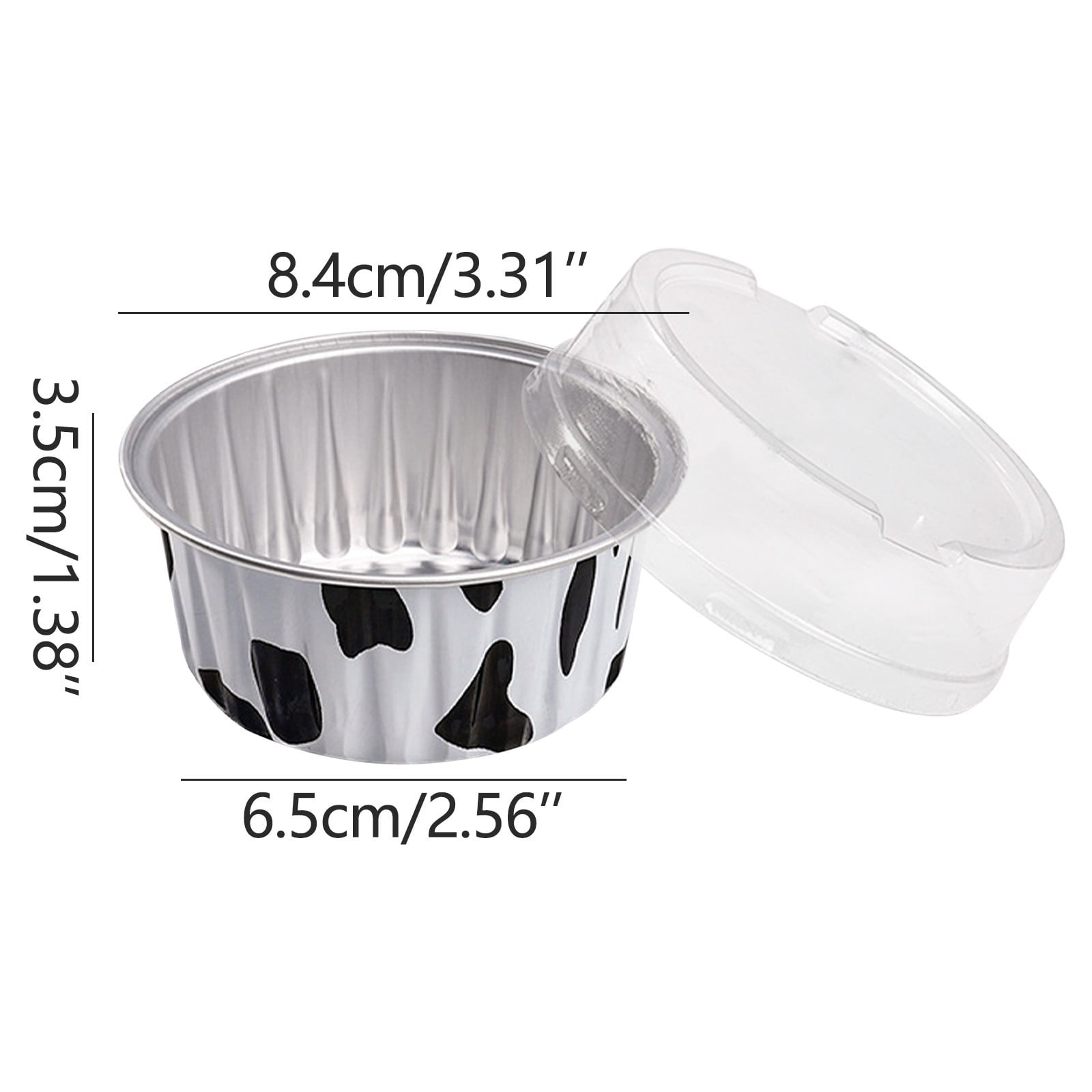 Aluminum Foil Baking Cups with Lids,20pcs Round Pudding and Cake Molds,Heat-Resistant Up to 250°C,Reusable for Oven,Microwave,and BBQ,Ideal for Parties,Catering,and Home Baking White - Image 3