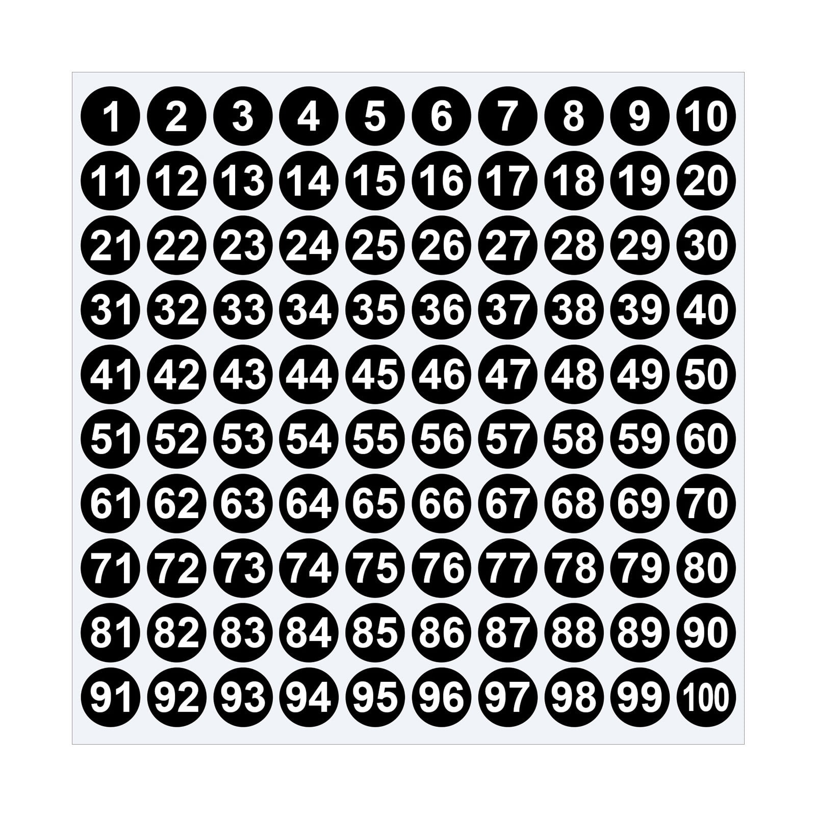 1 Inch Round Number Stickers,1-100 Multi-Color Self-Adhesive Labels for Mailbox,Scrapbook,and DIY Crafts,Easy to Peel and Stick on Various Surfaces,Durable Paper Material for Long-Lasting Use Black - Image 1