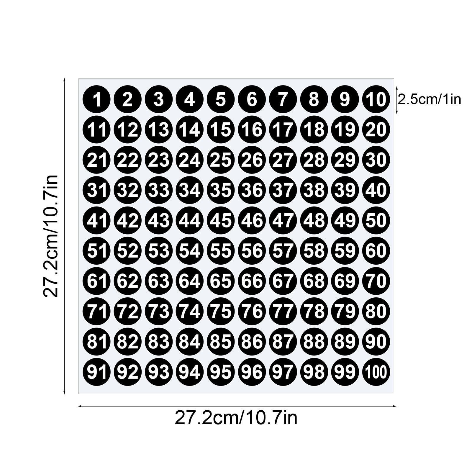 1 Inch Round Number Stickers,1-100 Multi-Color Self-Adhesive Labels for Mailbox,Scrapbook,and DIY Crafts,Easy to Peel and Stick on Various Surfaces,Durable Paper Material for Long-Lasting Use Black - Image 3