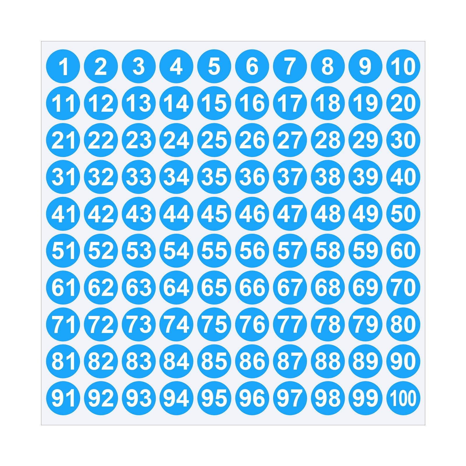 1 Inch Round Number Stickers,1-100 Multi-Color Self-Adhesive Labels for Mailbox,Scrapbook,and DIY Crafts,Easy to Peel and Stick on Various Surfaces,Durable Paper Material for Long-Lasting Use Blue - Image 1