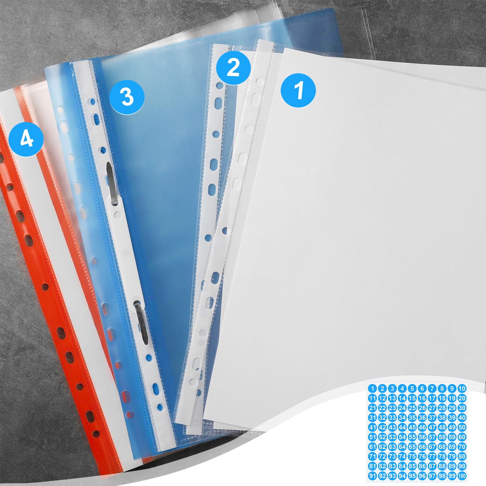 1 Inch Round Number Stickers,1-100 Multi-Color Self-Adhesive Labels for Mailbox,Scrapbook,and DIY Crafts,Easy to Peel and Stick on Various Surfaces,Durable Paper Material for Long-Lasting Use Blue - Image 2