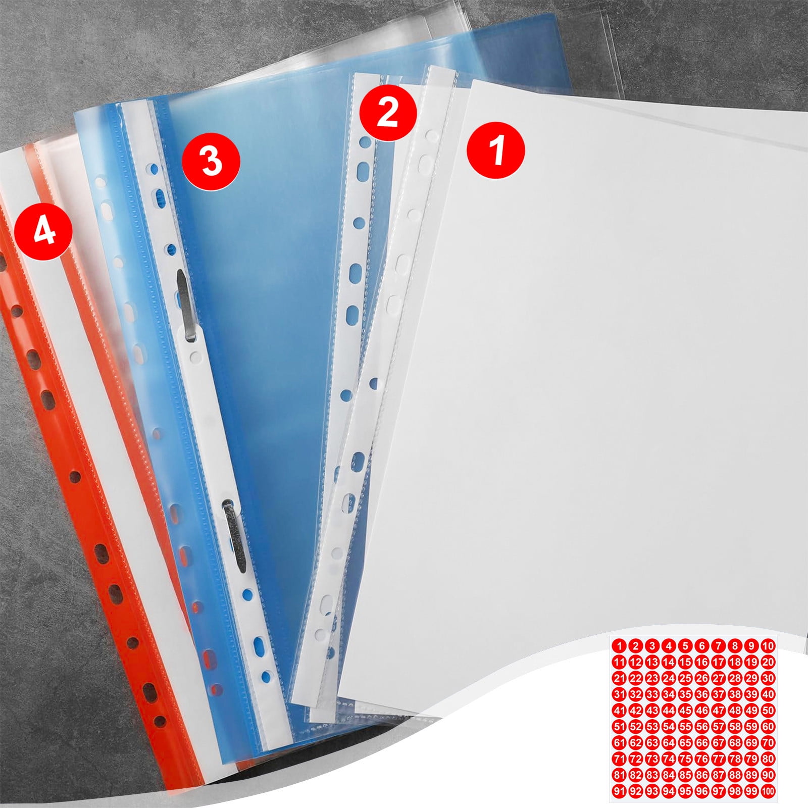 1 Inch Round Number Stickers,1-100 Multi-Color Self-Adhesive Labels for Mailbox,Scrapbook,and DIY Crafts,Easy to Peel and Stick on Various Surfaces,Durable Paper Material for Long-Lasting Use Red - Image 2