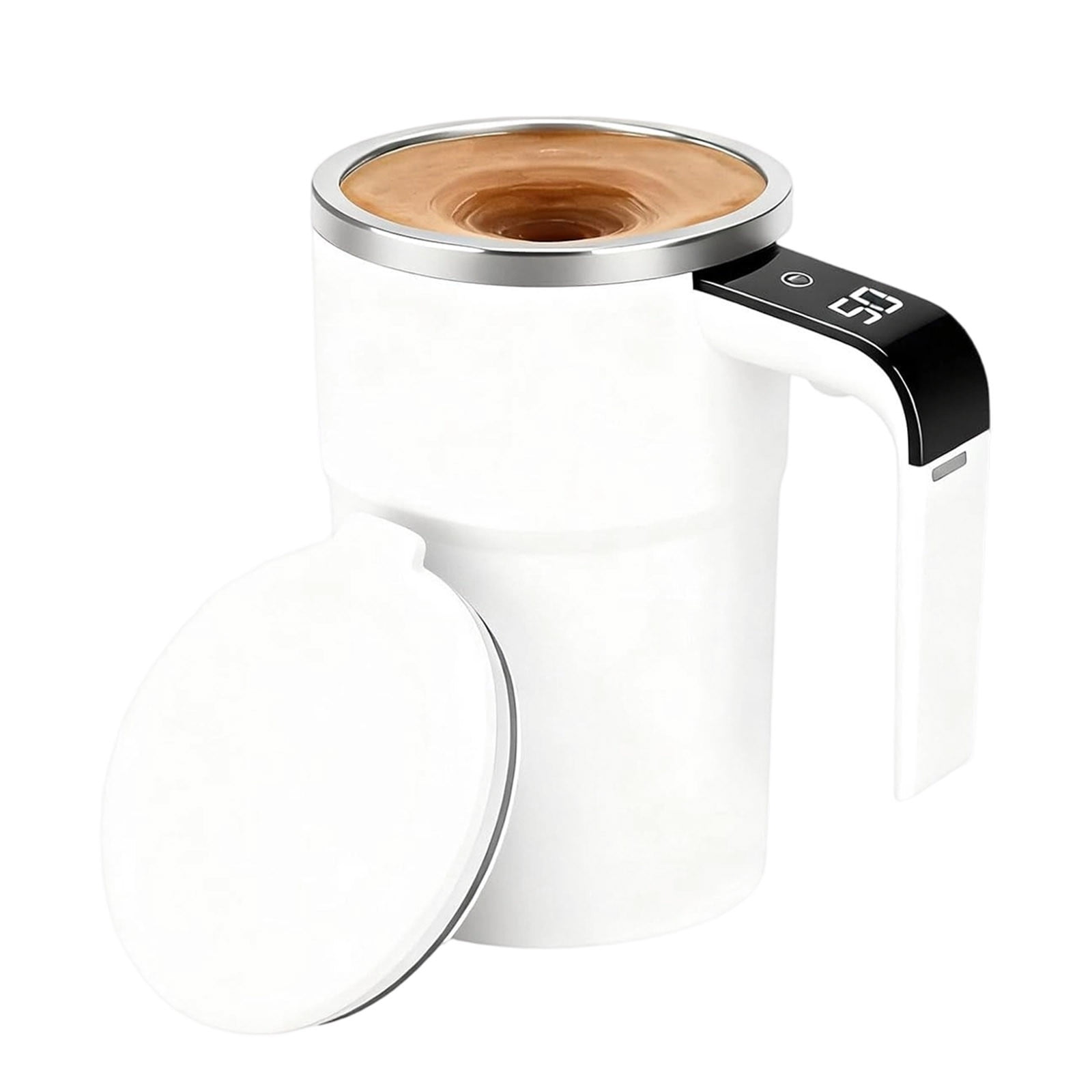 Self-Stirring Magnetic Coffee Mug with Temperature Display,Automatic Mixing for Coffee Tea and Shakes,Food Grade 304 Stainless Steel Liner,Smart LCD Screen for Real-Time Heat Monitoring A - Image 1