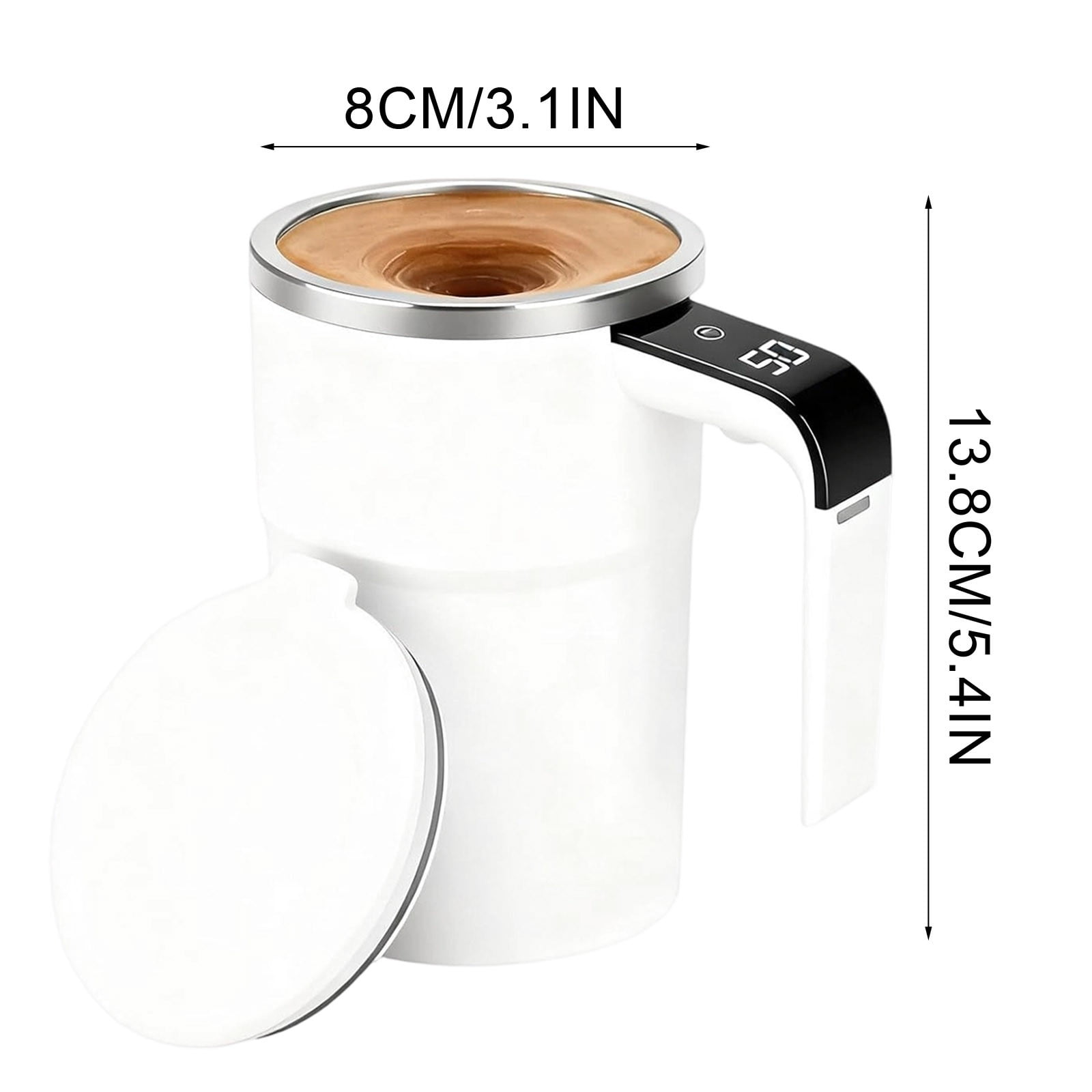 Self-Stirring Magnetic Coffee Mug with Temperature Display,Automatic Mixing for Coffee Tea and Shakes,Food Grade 304 Stainless Steel Liner,Smart LCD Screen for Real-Time Heat Monitoring A - Image 2