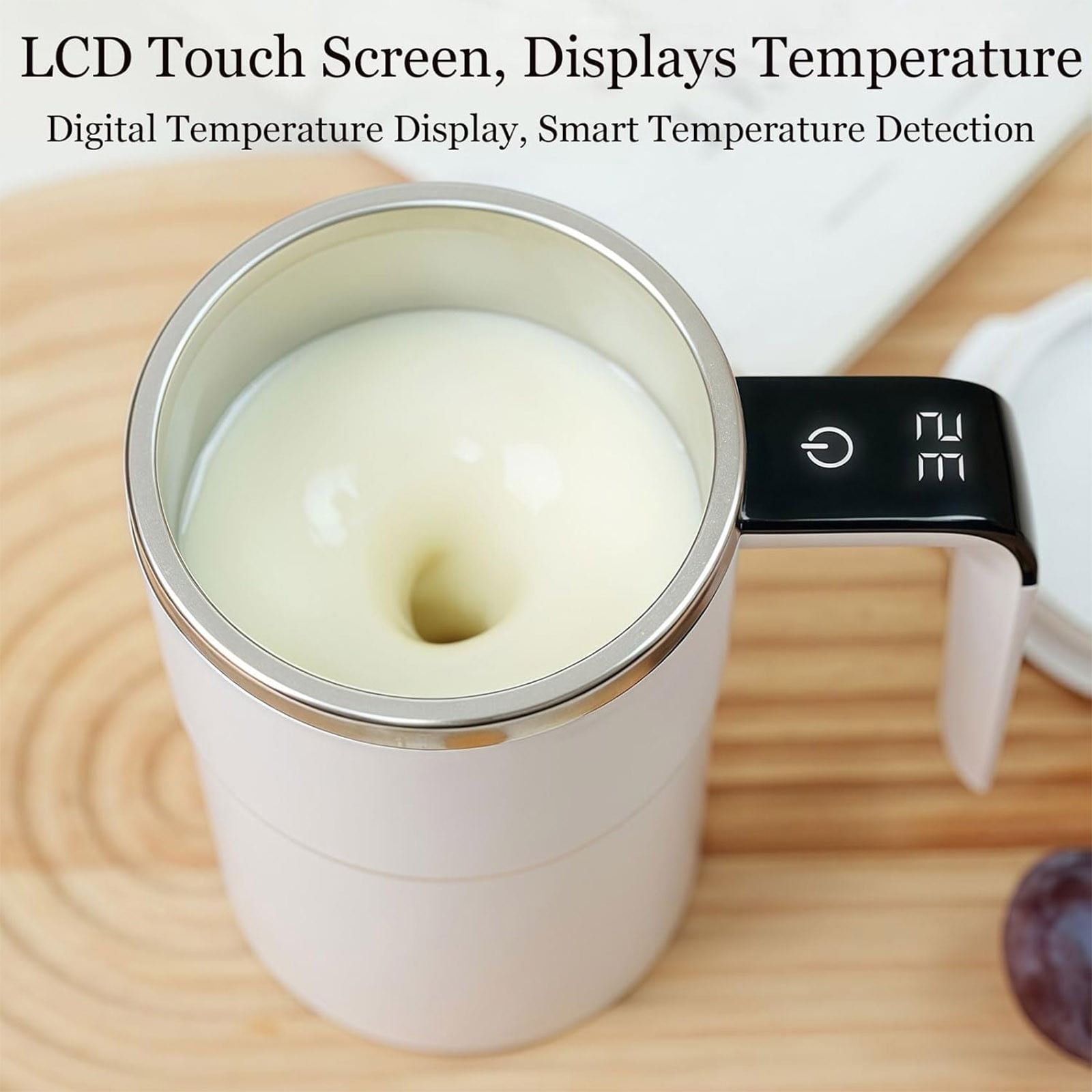 Self-Stirring Magnetic Coffee Mug with Temperature Display,Automatic Mixing for Coffee Tea and Shakes,Food Grade 304 Stainless Steel Liner,Smart LCD Screen for Real-Time Heat Monitoring A - Image 5