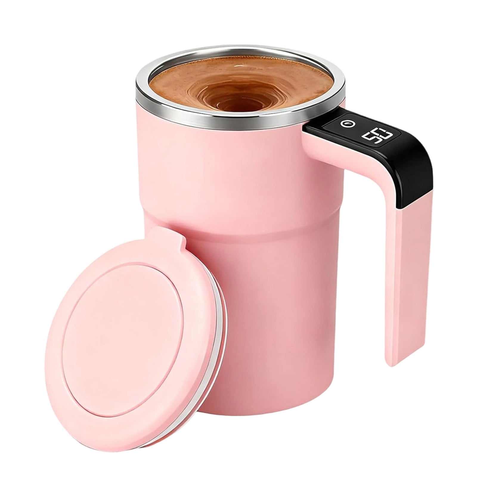 Self-Stirring Magnetic Coffee Mug with Temperature Display,Automatic Mixing for Coffee Tea and Shakes,Food Grade 304 Stainless Steel Liner,Smart LCD Screen for Real-Time Heat Monitoring C - Image 1