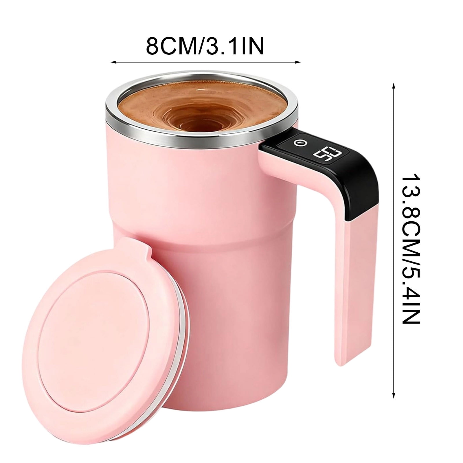 Self-Stirring Magnetic Coffee Mug with Temperature Display,Automatic Mixing for Coffee Tea and Shakes,Food Grade 304 Stainless Steel Liner,Smart LCD Screen for Real-Time Heat Monitoring C - Image 2