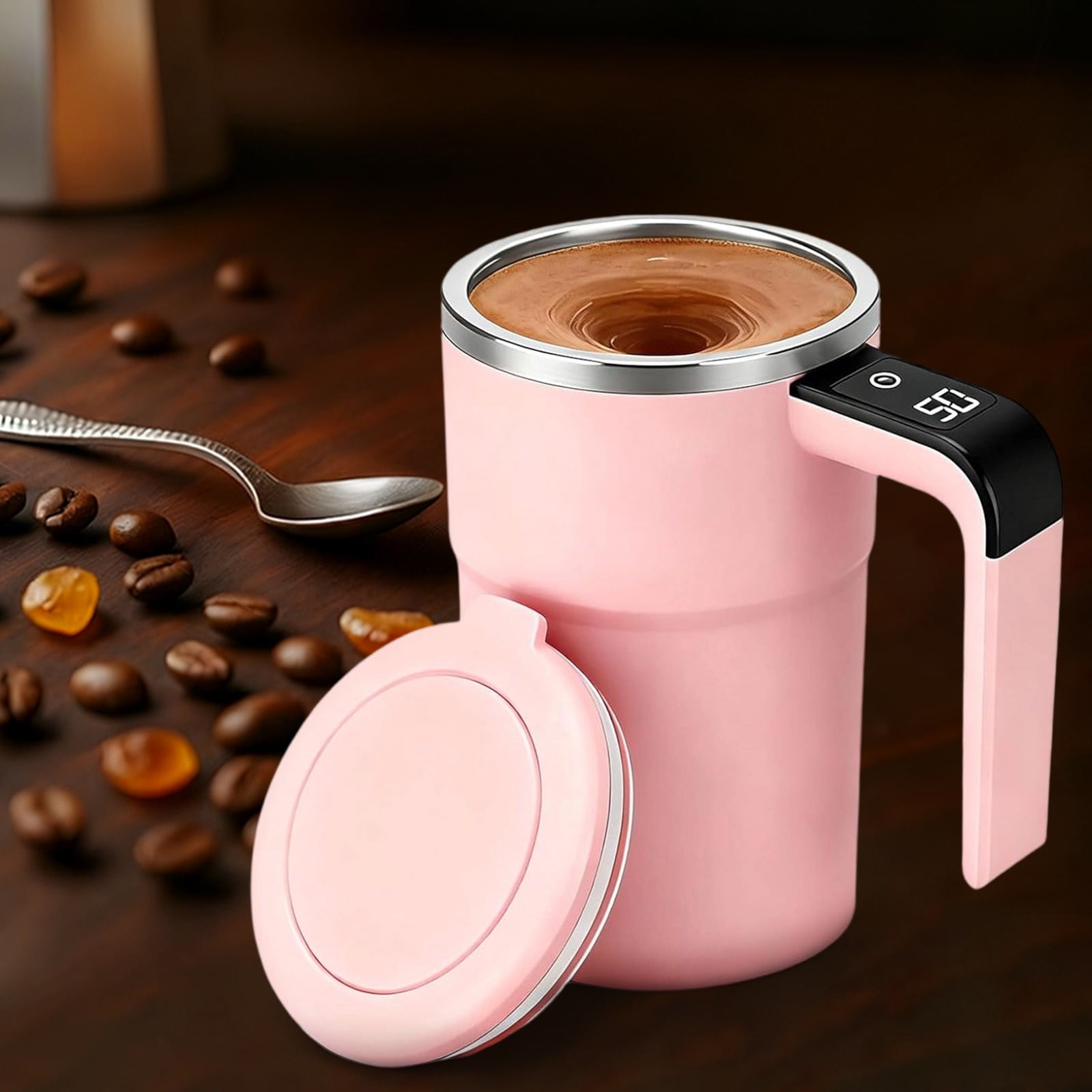 Self-Stirring Magnetic Coffee Mug with Temperature Display,Automatic Mixing for Coffee Tea and Shakes,Food Grade 304 Stainless Steel Liner,Smart LCD Screen for Real-Time Heat Monitoring C - Image 6