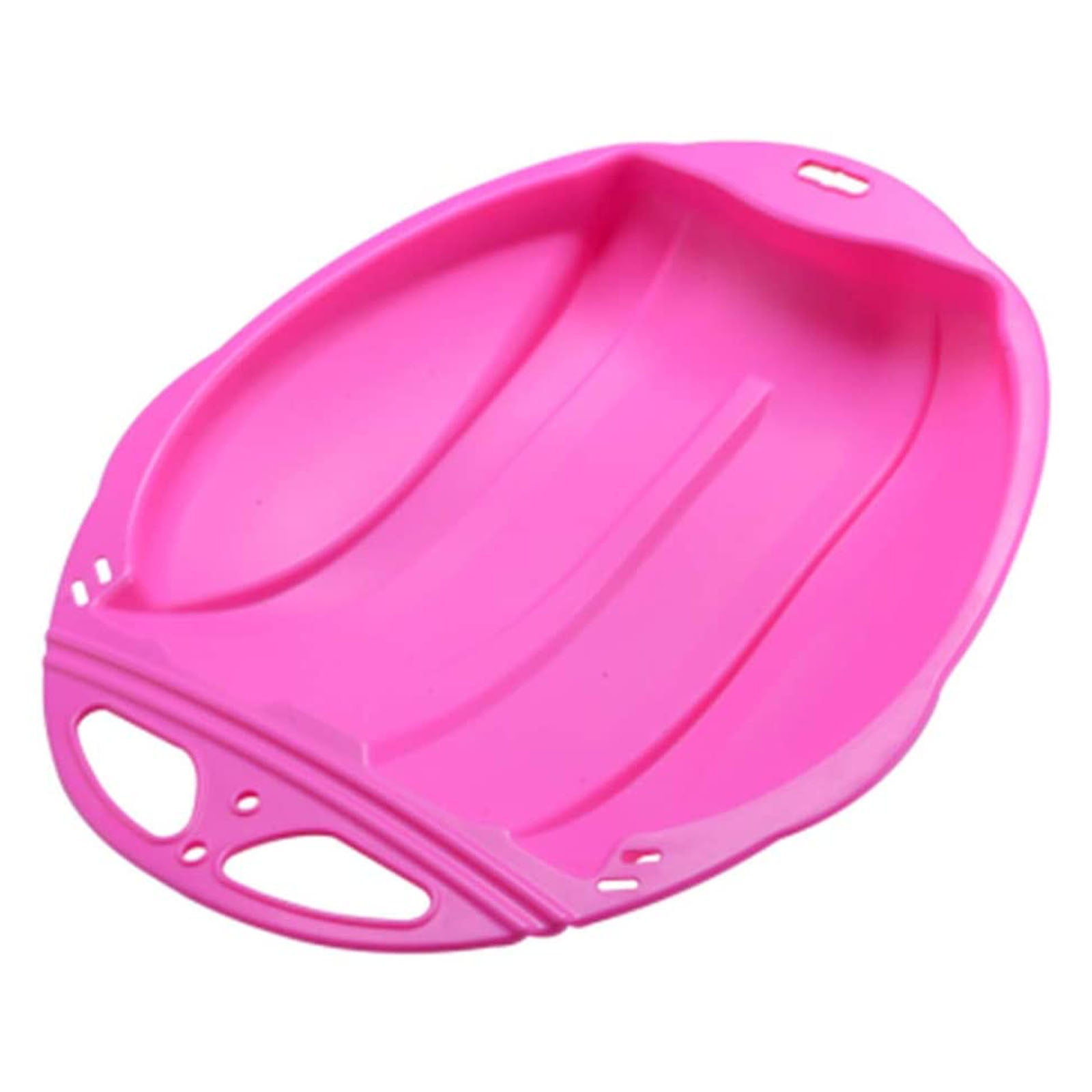 Round Snow Sled Disc for niñas & Adults, Durable PP Plastic Sand Slider & Winter Ski Pad, Non-Slip Design with Deep Seat for Safe Snow, Grass, and Sand Adventures, Supports Up to 100kg Pink - Image 2