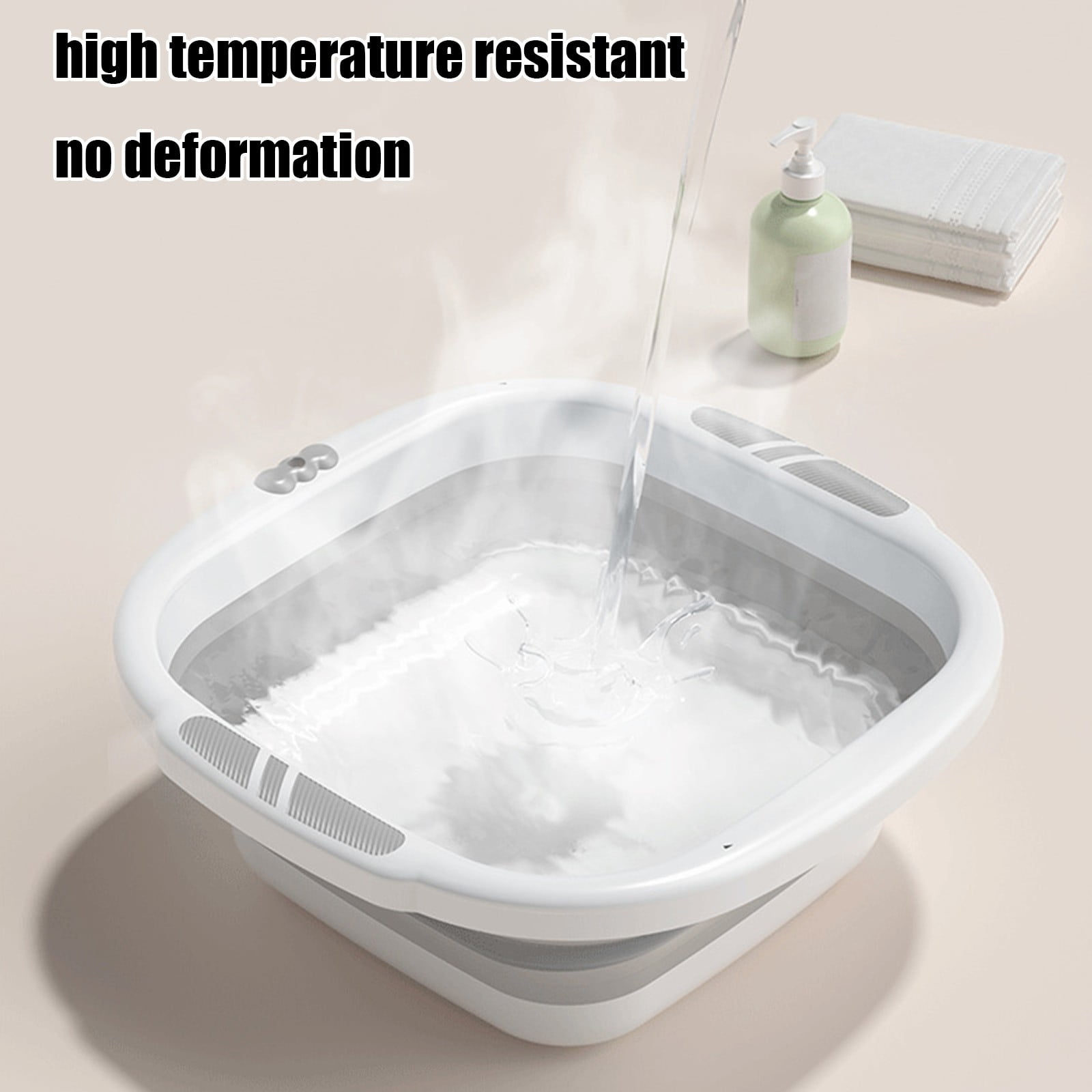 Collapsible Wash Basin,Multi-Use Folding Sink for Kitchen,Camping,and Laundry,Portable Dish Pan with Anti-Slip Bottom,Space-Saving Design for Travel and Outdoor BBQ,Durable and Easy to Store Gray - Image 6
