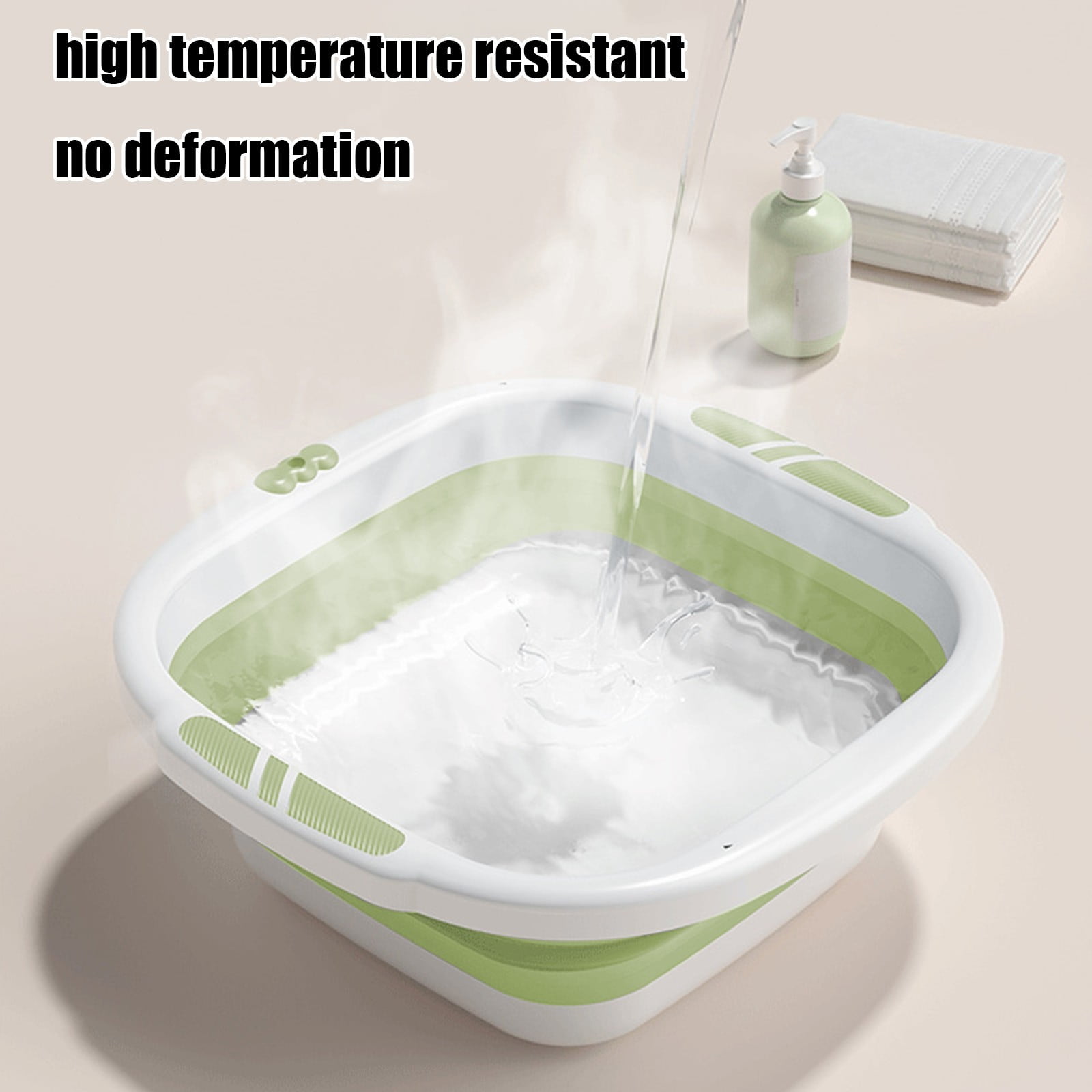 Collapsible Wash Basin,Multi-Use Folding Sink for Kitchen,Camping,and Laundry,Portable Dish Pan with Anti-Slip Bottom,Space-Saving Design for Travel and Outdoor BBQ,Durable and Easy to Store Green - Image 6