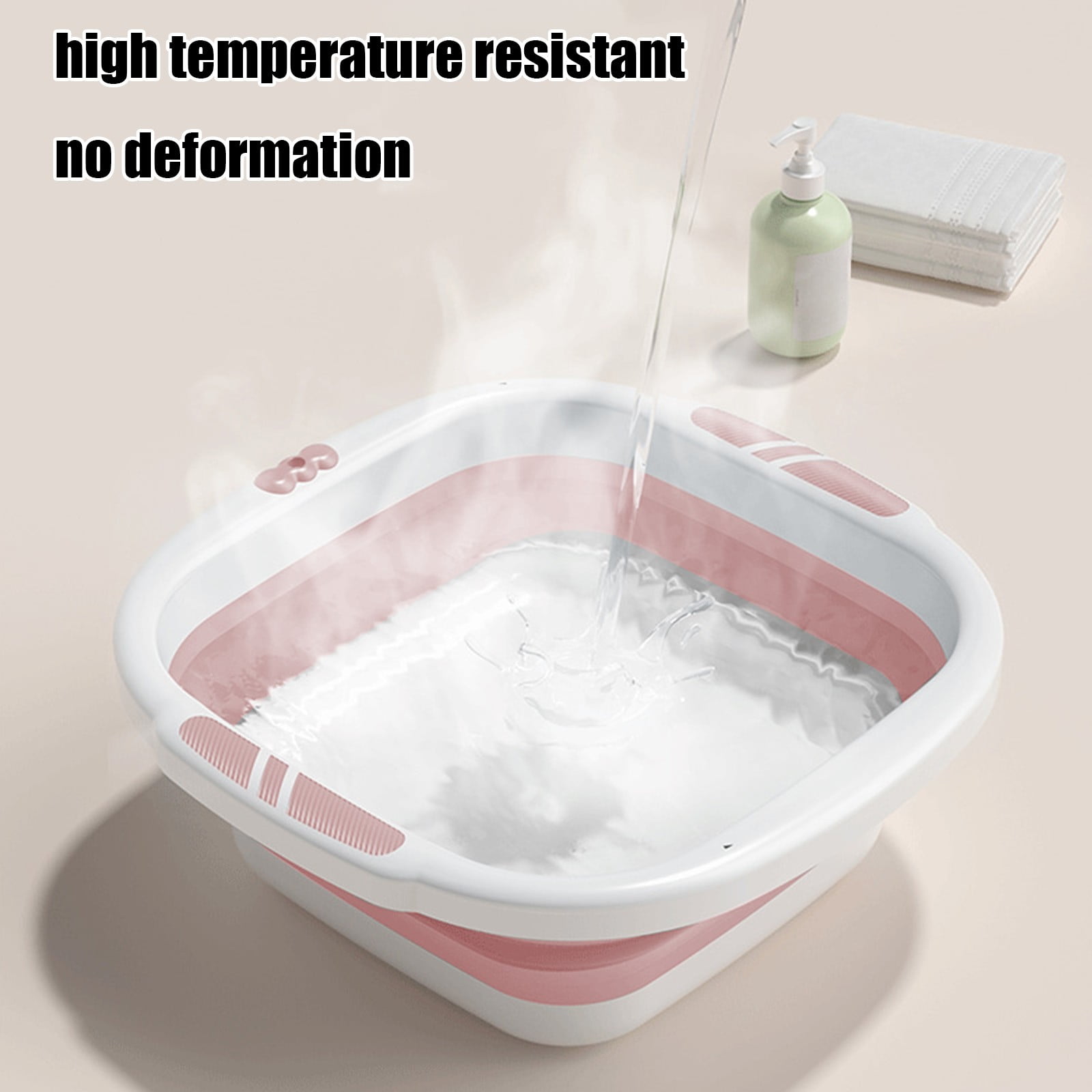 Collapsible Wash Basin,Multi-Use Folding Sink for Kitchen,Camping,and Laundry,Portable Dish Pan with Anti-Slip Bottom,Space-Saving Design for Travel and Outdoor BBQ,Durable and Easy to Store Pink - Image 6