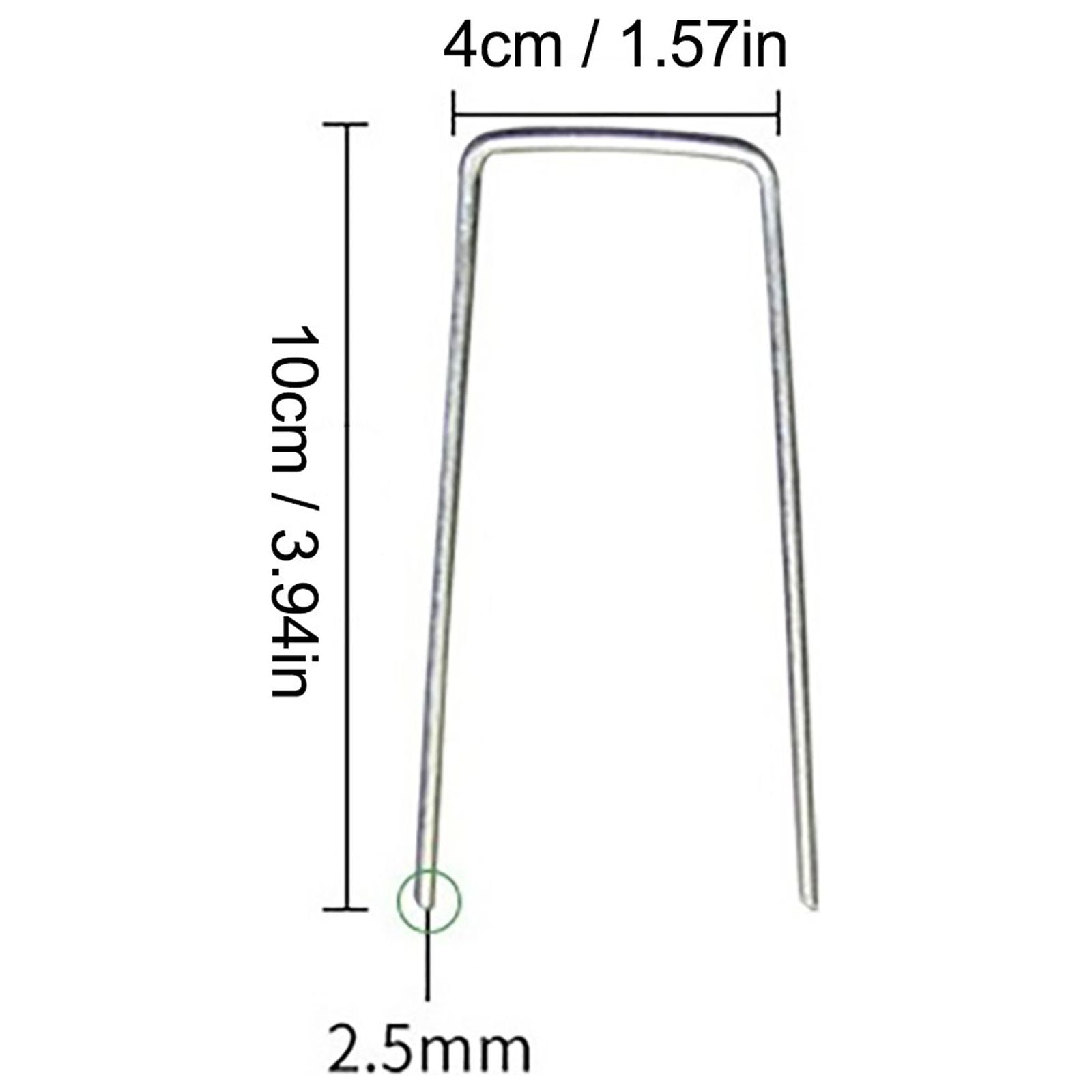 Garden Stakes Pins Landscape Staples, Durable Tent Stakes, Heavy Duty Galvanized Steel Metal Yard Stakes, Ground Lawn Staples, Fence Anchors for Weed Barrier Fabric, 20 Pcs, 3.94x1.57 3.94
