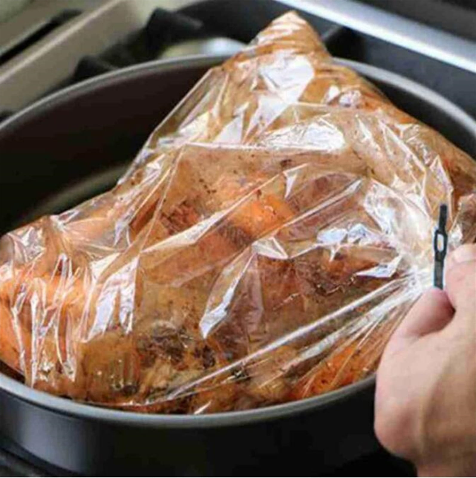 Turkey Oven Bags, Turkey Cooking Bags for Oven, Large Size Oven Cooking Roasting Bags for Chicken Meat Ham Seafood Vegetable, Christmas Essentials, 5 Pcs, 25.6x19.6 25.6