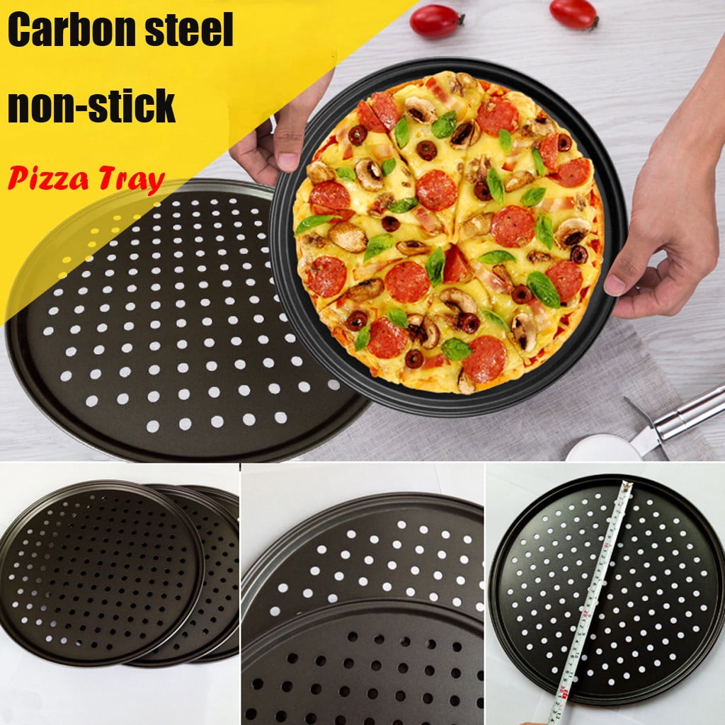 Pizza Pan for Oven, Nonstick Pizza Pans, Carbon Steel Pizza Pan with Holes, Pizza Baking Pan for Oven Baking Supplies, for Home Baking Kitchen Oven Restaurant, 1 Pcs, 12.6 Inches 12.6