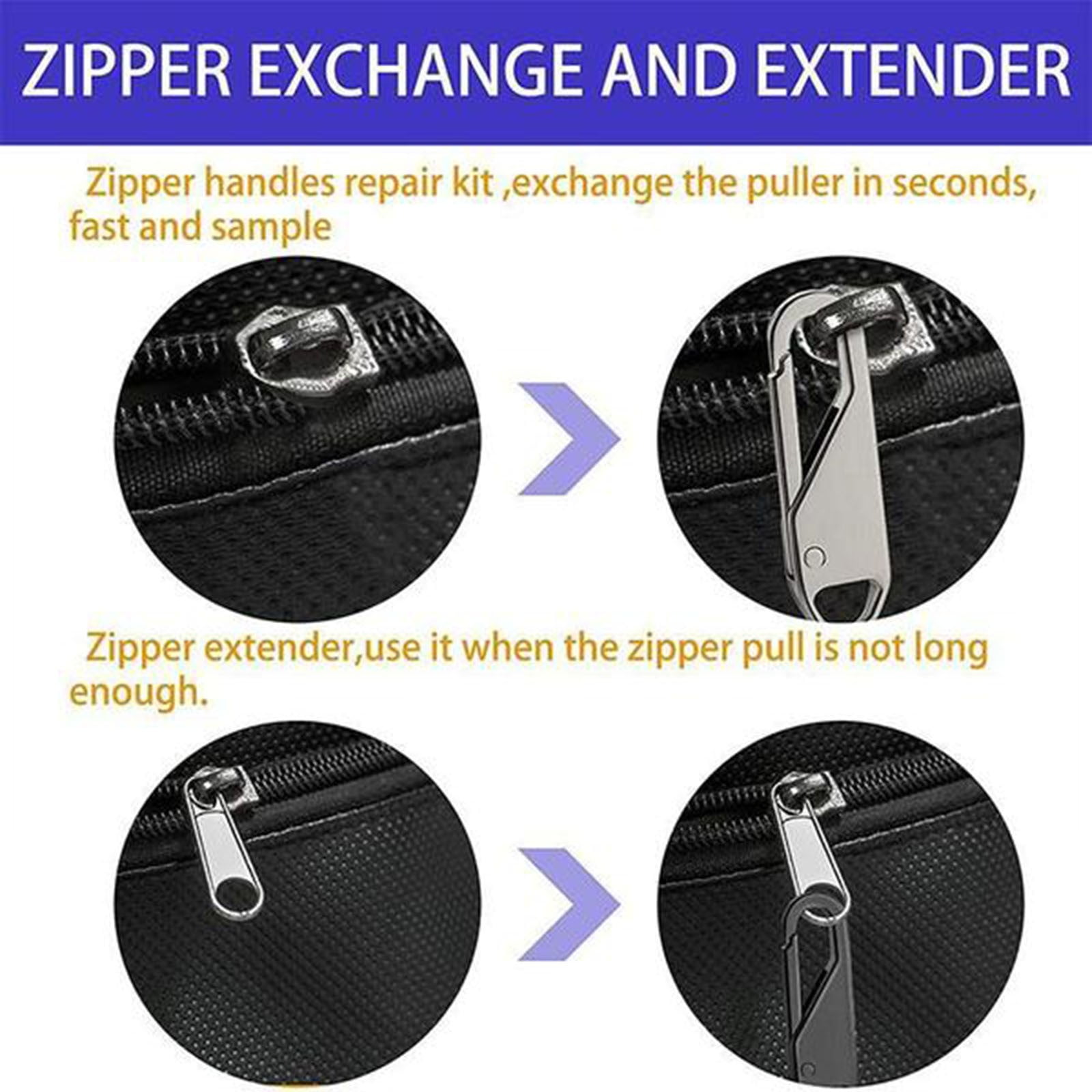 Zipper Pull Replacement, Heavy Duty Universal Zipper Puller, Detachable Zipper Pull Oval Tabs for Luggage Clothing Jackets Backpacks Boots Purse Coat, 4 Pcs, 1.46x0.43 1.46