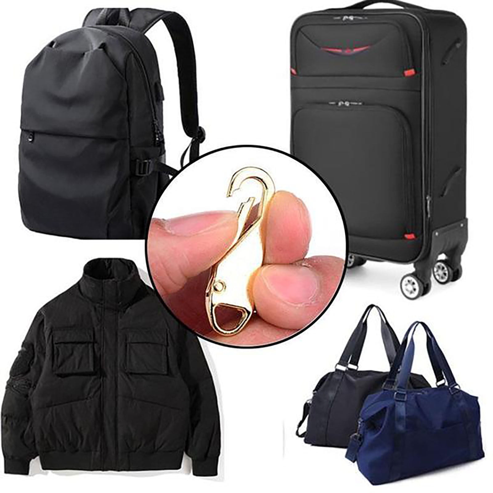Zipper Pull Replacement, Heavy Duty Universal Zipper Puller, Detachable Zipper Pull Oval Tabs for Luggage Clothing Jackets Backpacks Boots Purse Coat, 4 Pcs, 1.46x0.43 1.46