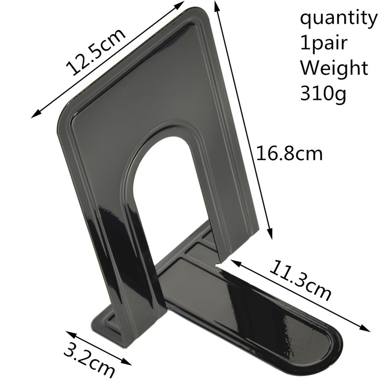 Metal Book Ends for Shelves, Heavy Duty Bookends for Office Home Kitchen Decorative, Nonskid Book Ends to Hold Heavy Books, 1 Pairs/2 Pcs, 5.71x4.92x6.61 5.71