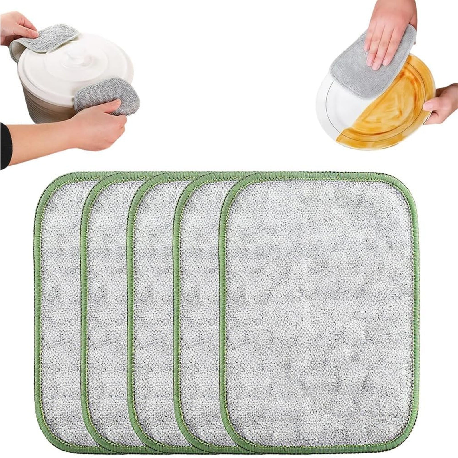 5 Pcs Non Scratch Wire Dishcloth,Double Side Multipurpose Wire Dishwashing Rags,Reusable Metal Dish Cloth,Wire Dishwashing Rag,Dishcloths For Washing Dishes,Cleaning Cloths For Kitchen,4.72x6.29 in 5 PCS - Image 2