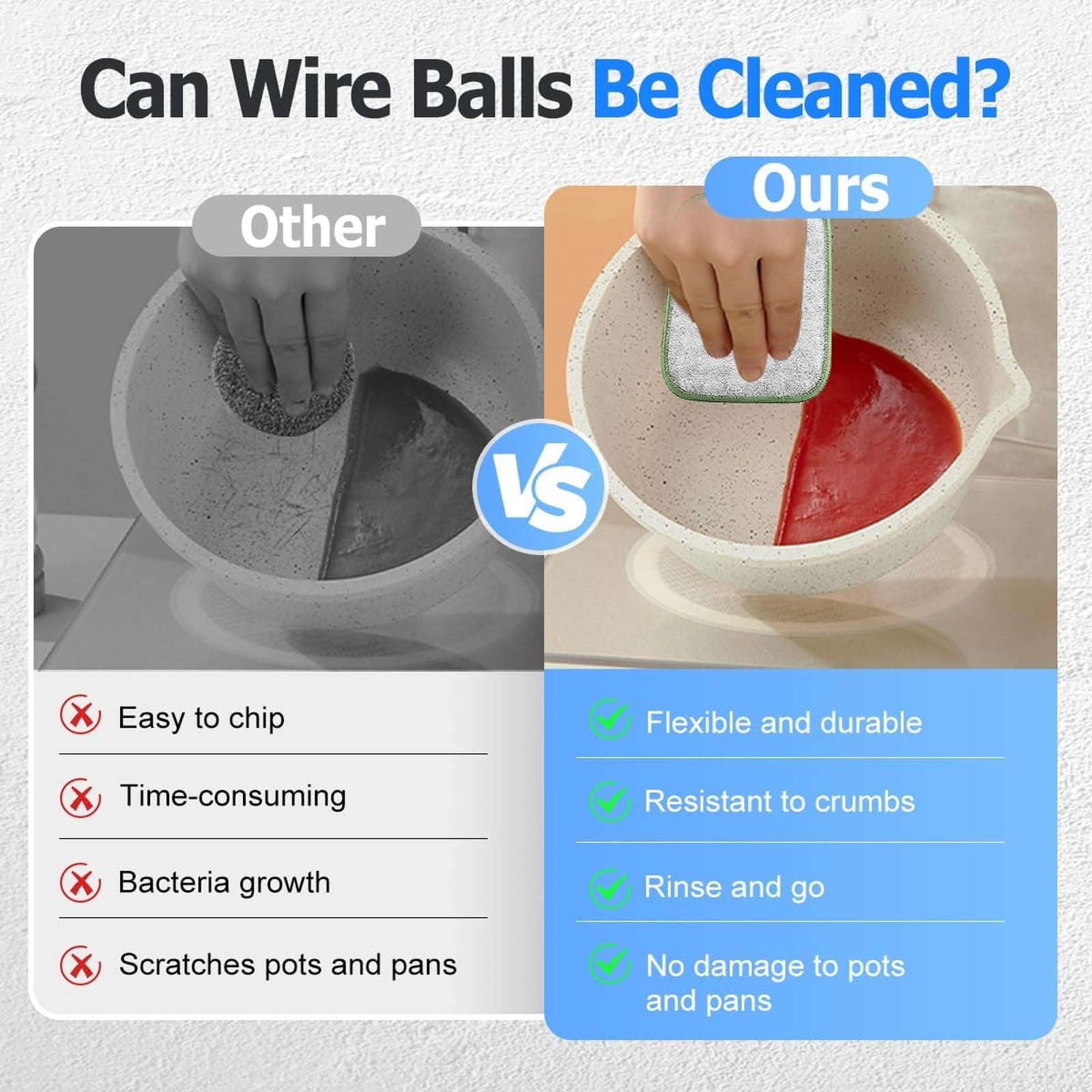 5 Pcs Non Scratch Wire Dishcloth,Double Side Multipurpose Wire Dishwashing Rags,Reusable Metal Dish Cloth,Wire Dishwashing Rag,Dishcloths For Washing Dishes,Cleaning Cloths For Kitchen,4.72x6.29 in 5 PCS - Image 7