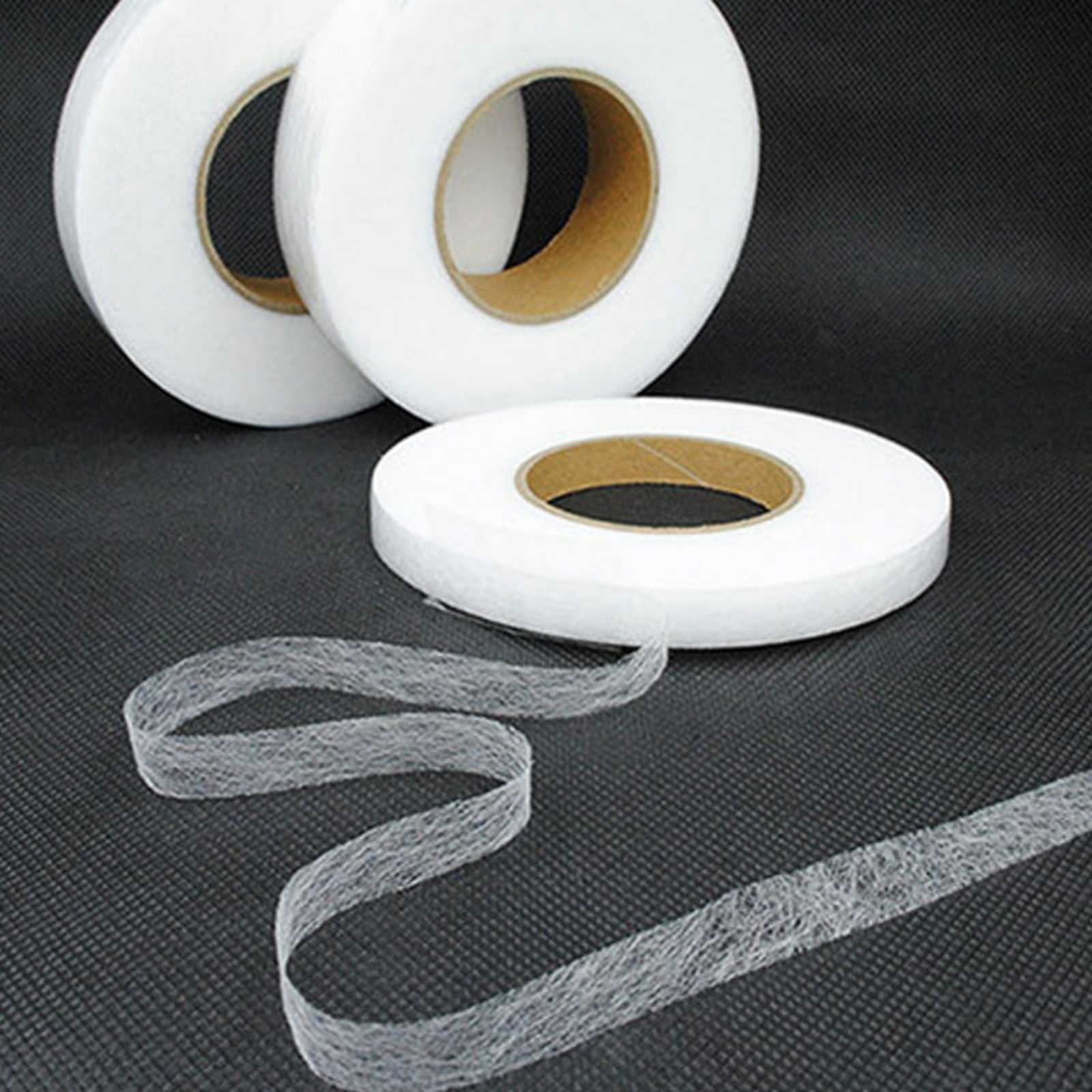 White No Sew Hemming Tape Double Sided,No Sewing Hemming Tape,Fabric Adhesive Tape,Fabric Tape For Hemming,No Sew Hemming Tapes For Pants Curtains Dresses Clothes Fabric Crafting Projects,1.5 cm 1 cm White - Image 3