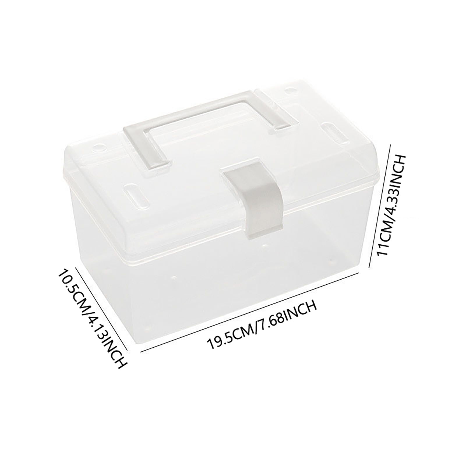 Transparent Storage Box, Clear Storage Latch Box Plastic Container Plastic Carrying Case with Handle and Latches for Home Desktop, 1 Pcs, 7.68x4.13x4.33 9.06