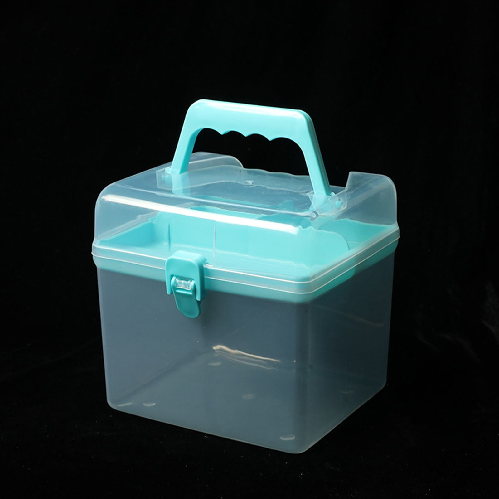 Transparent Storage Box, Clear Storage Latch Box Plastic Container Plastic Carrying Case with Handle and Latches for Home Desktop, 1 Pcs, 7.68x4.13x4.33 6.29