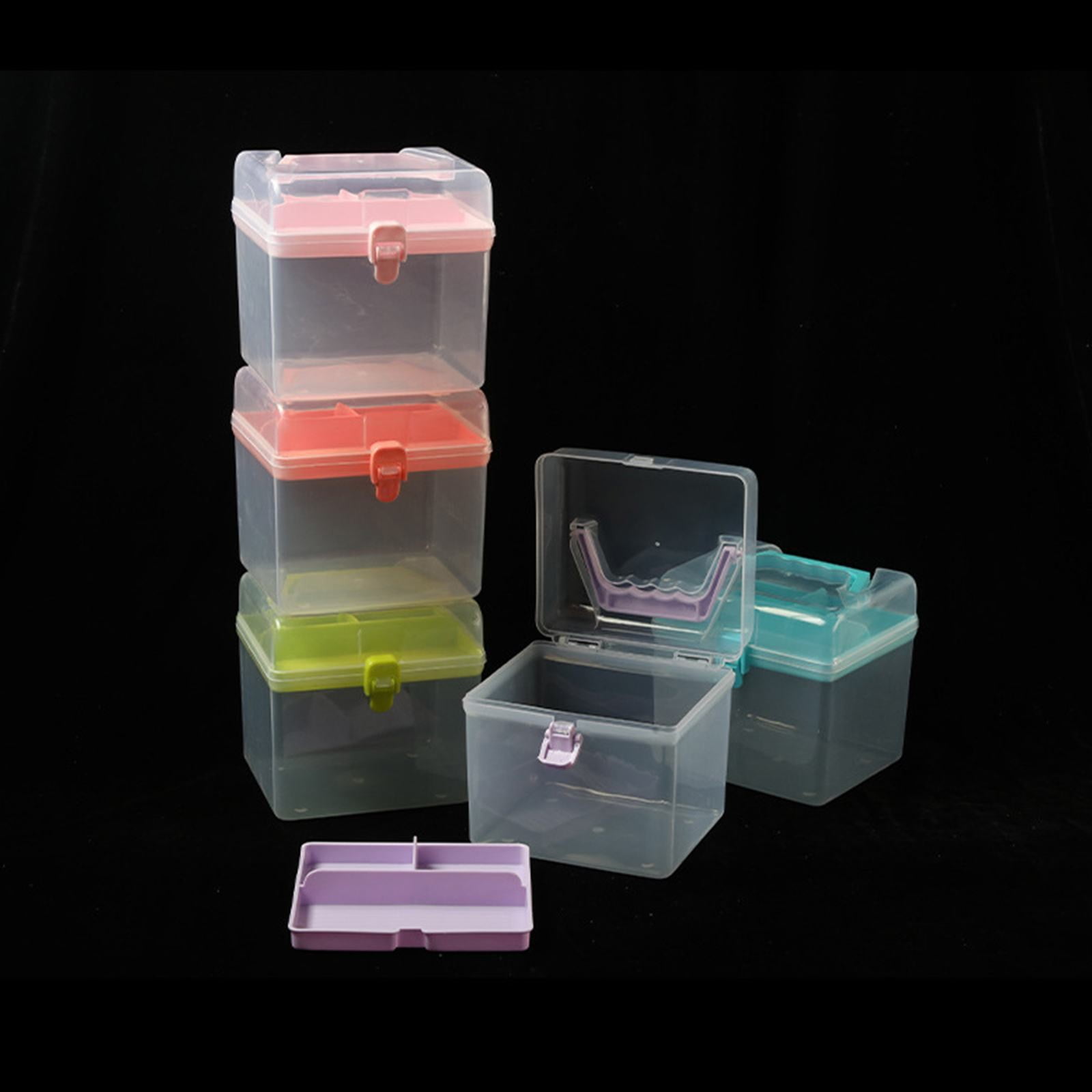 Transparent Storage Box, Clear Storage Latch Box Plastic Container Plastic Carrying Case with Handle and Latches for Home Desktop, 1 Pcs, 7.68x4.13x4.33 6.29