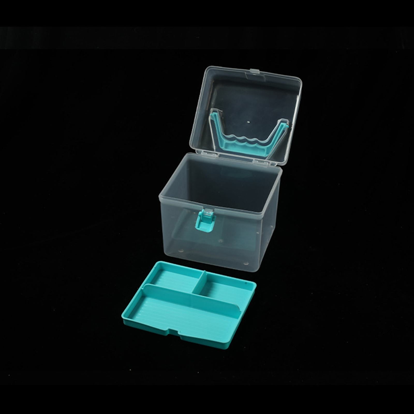 Transparent Storage Box, Clear Storage Latch Box Plastic Container Plastic Carrying Case with Handle and Latches for Home Desktop, 1 Pcs, 7.68x4.13x4.33 6.29
