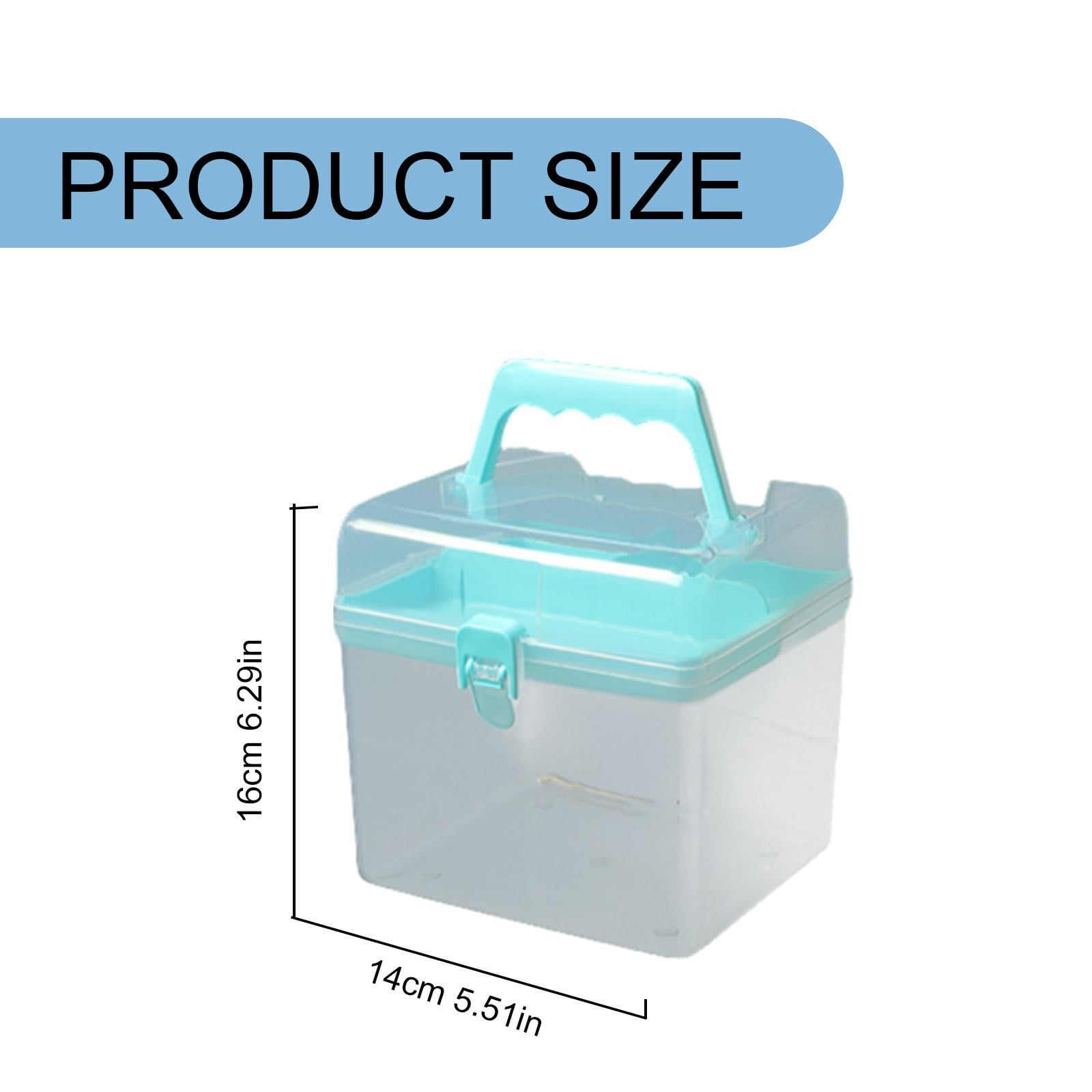 Transparent Storage Box, Clear Storage Latch Box Plastic Container Plastic Carrying Case with Handle and Latches for Home Desktop, 1 Pcs, 7.68x4.13x4.33 6.29