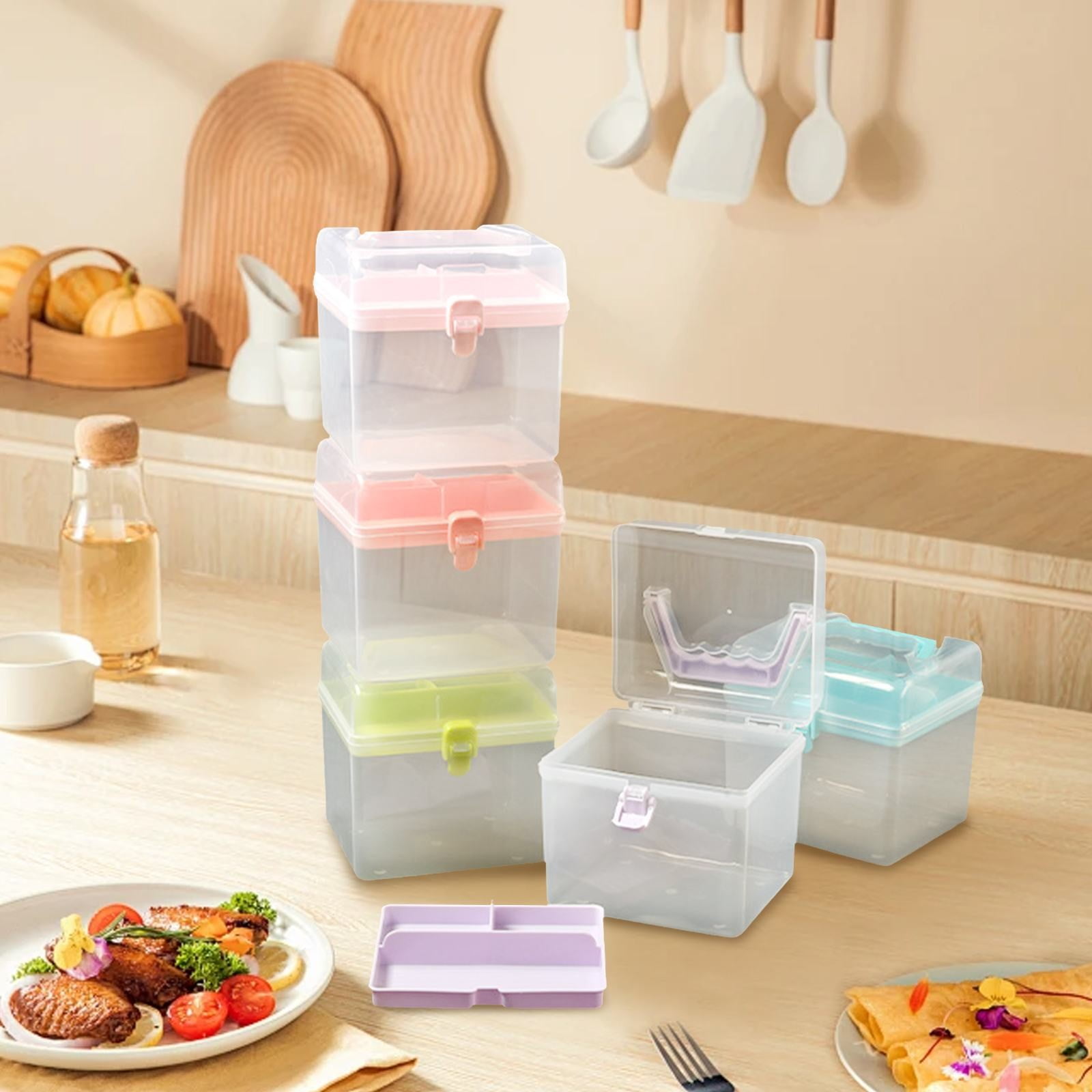 Transparent Storage Box, Clear Storage Latch Box Plastic Container Plastic Carrying Case with Handle and Latches for Home Desktop, 1 Pcs, 7.68x4.13x4.33 6.29