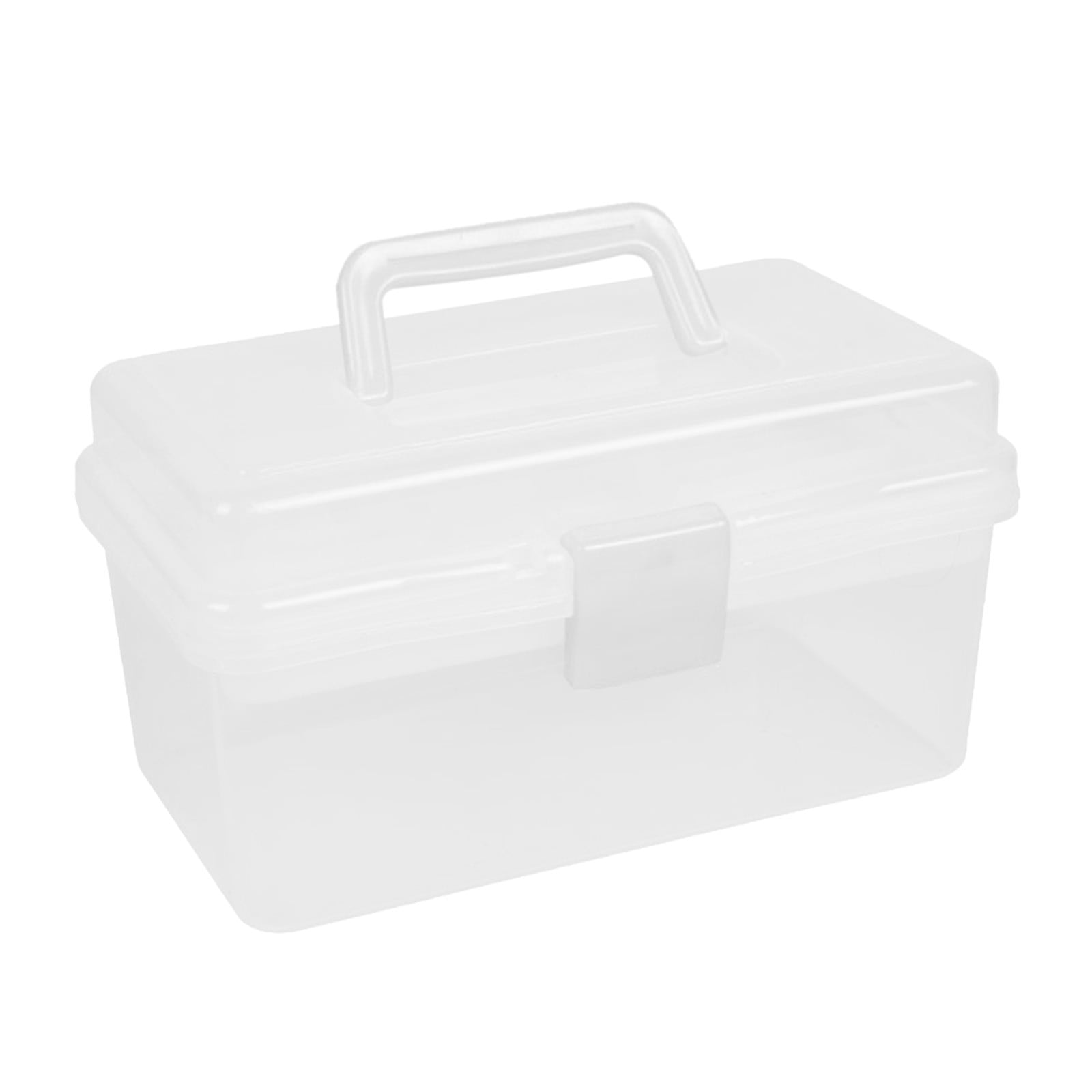 Transparent Storage Box, Clear Storage Latch Box Plastic Container Plastic Carrying Case with Handle and Latches for Home Desktop, 1 Pcs, 7.68x4.13x4.33 7.08