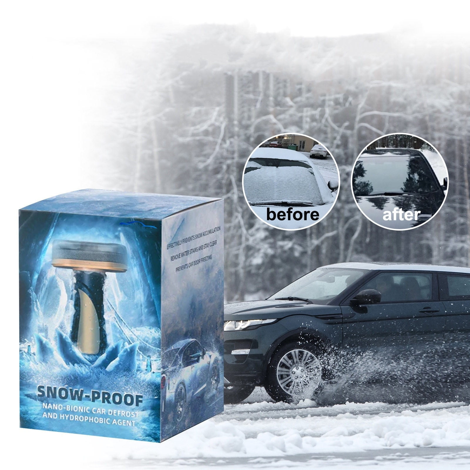 Windscreen Snow Removal Device,Winter Antifreeze Car Advanced Electromagnetic Ice Scraper,Scratch-Free Snow Removal Tool Sturdy Snow Brush with Ergonomic Grip Snow Scraper for Car SUV 100ml - Image 5